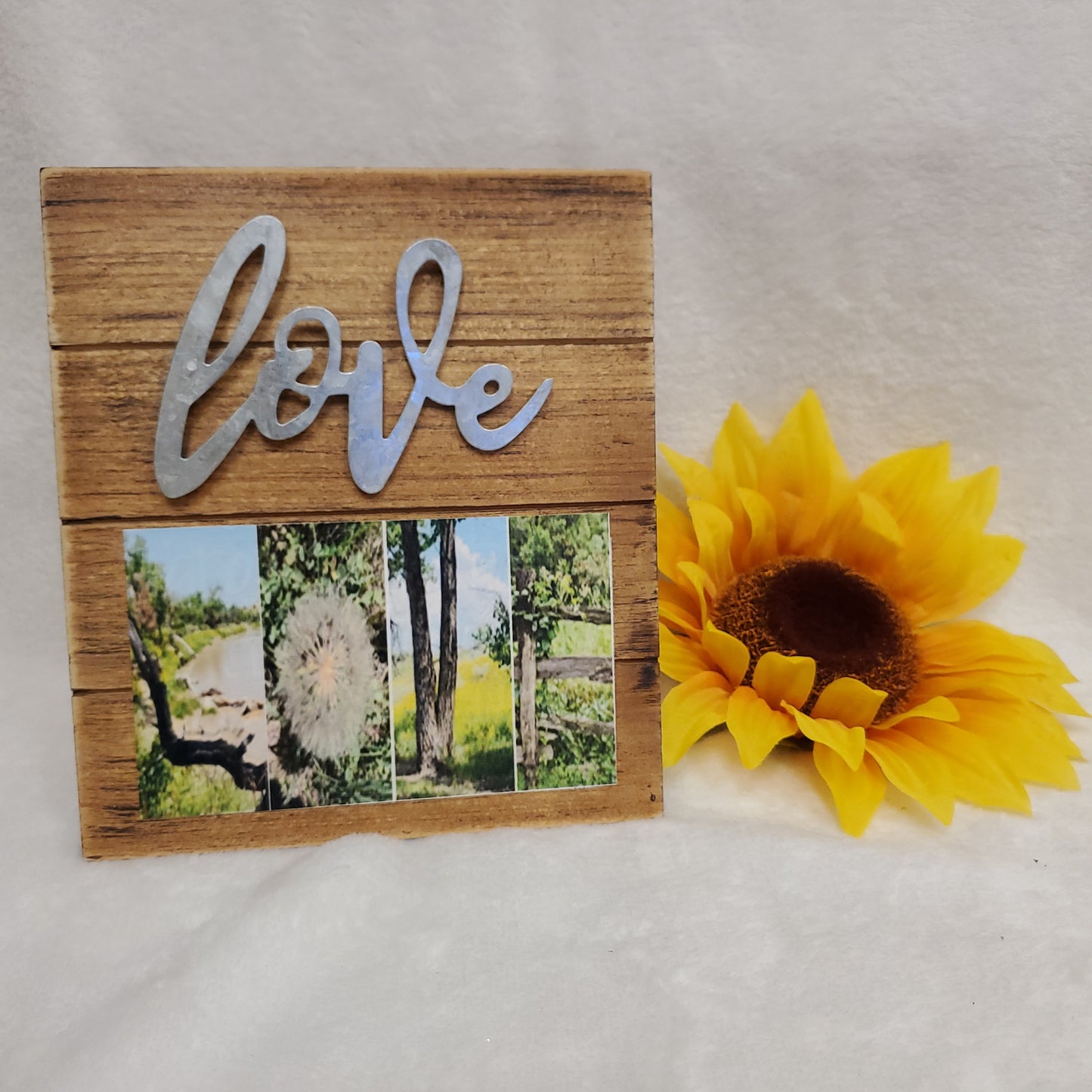 Rustic Love Frame with Nature-Inspired Letters