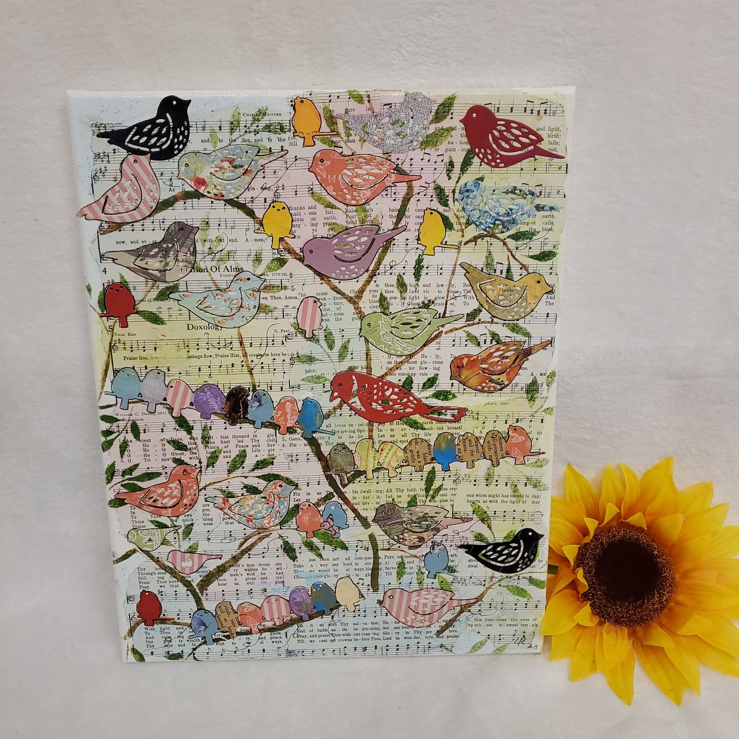 Artisan Bird Canvas Art - Handcrafted Decoration