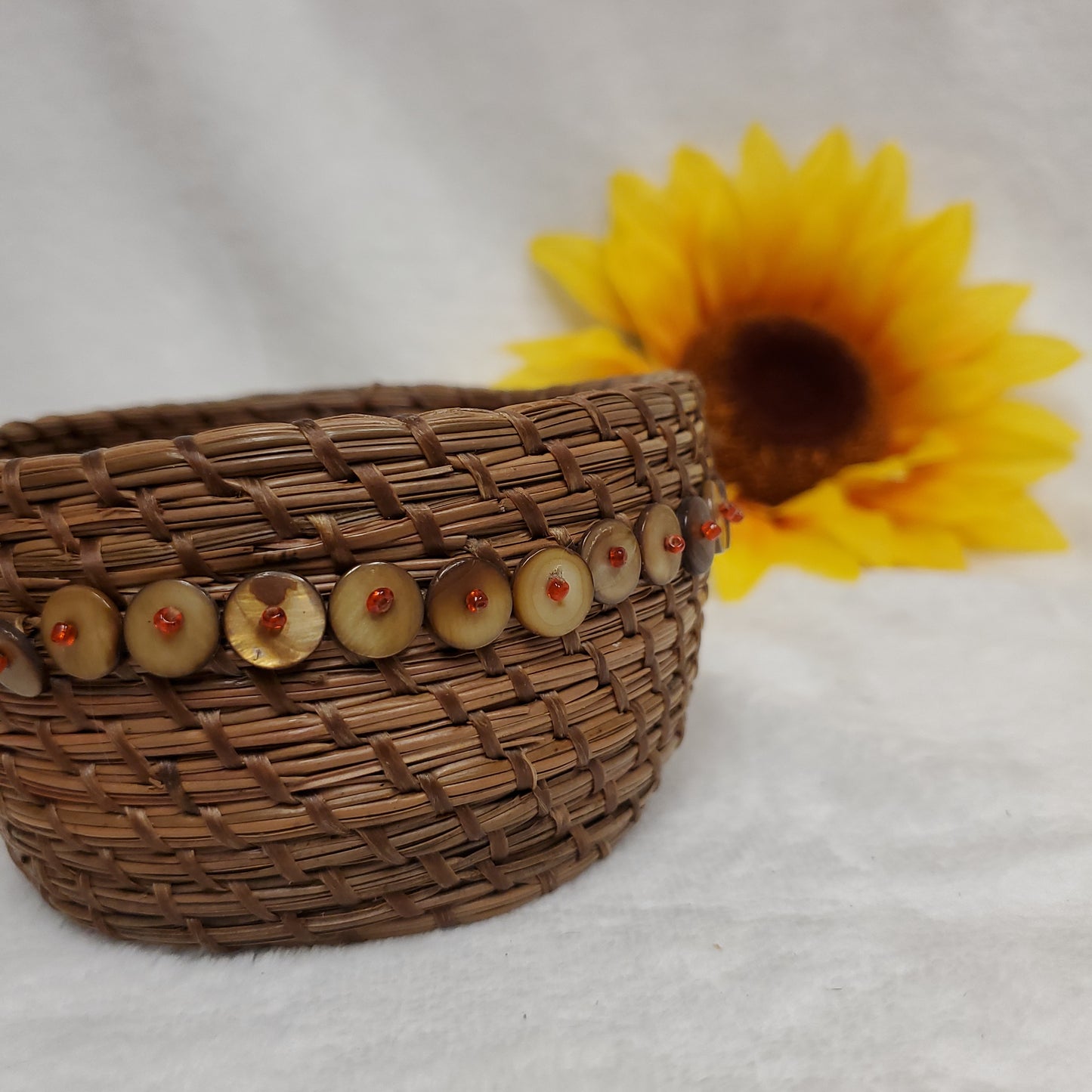 Beaded Pine Needle Baskets