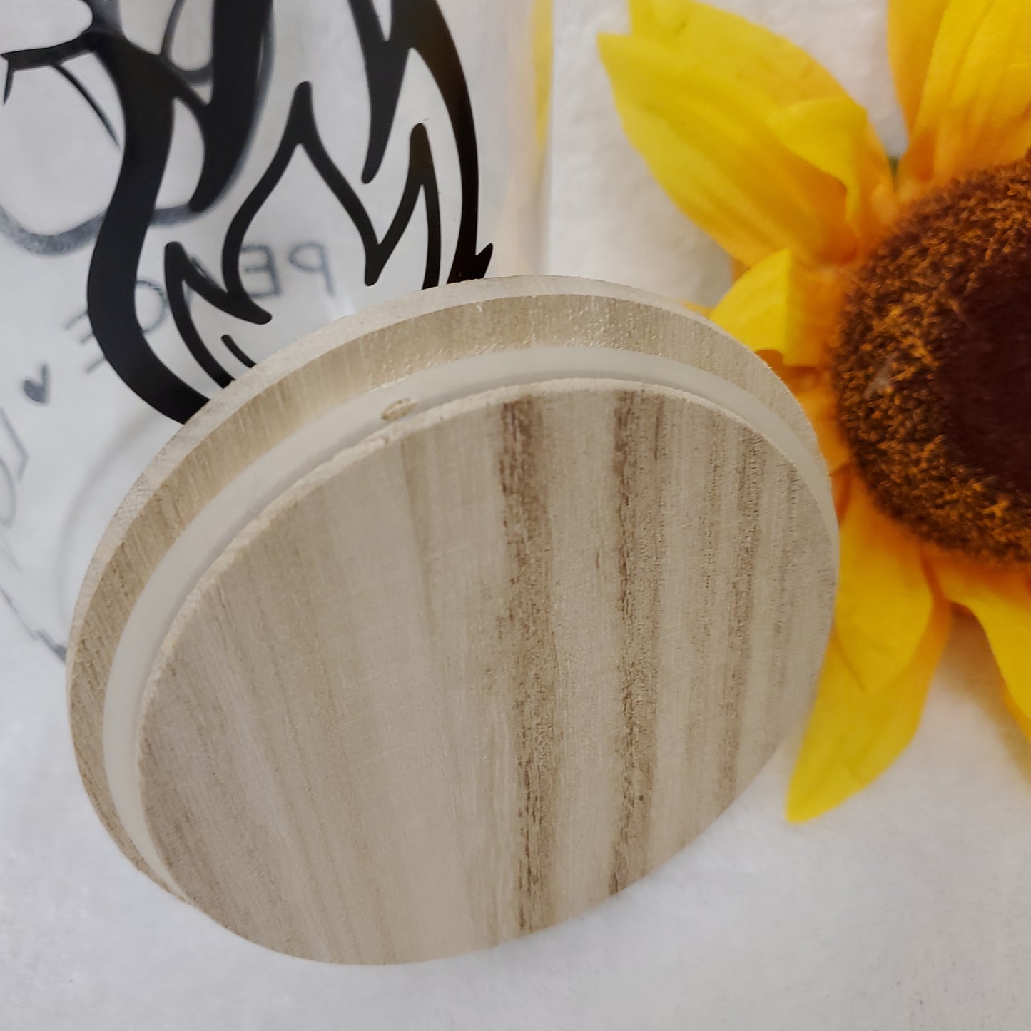 Peace, Love, Camping Glass Storage Container