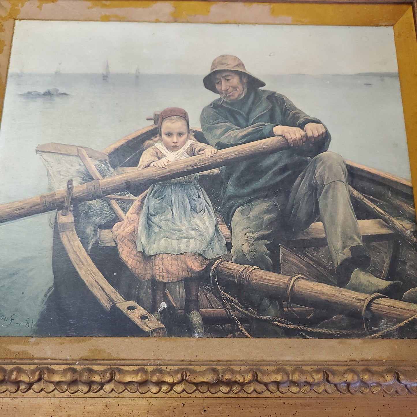 Helping Hands 1881 Print by Emile Renouf