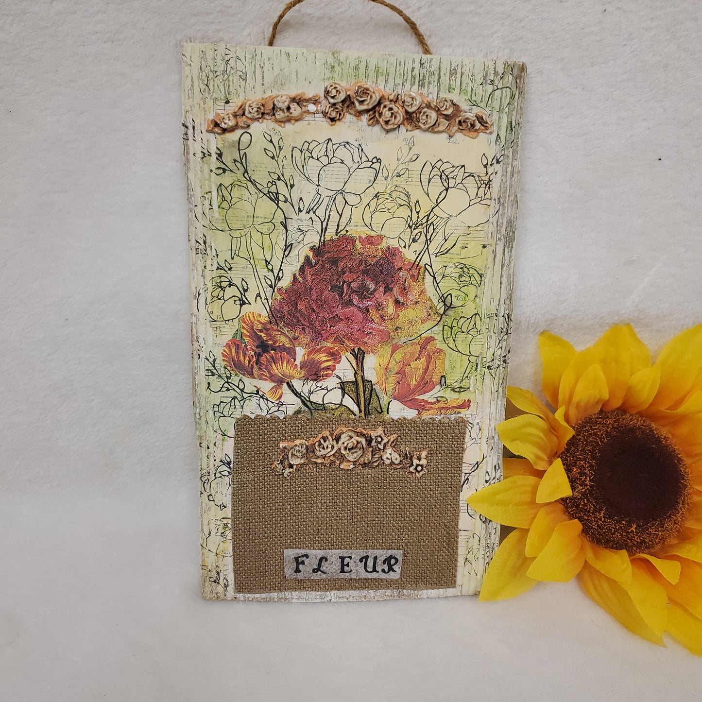 Floral Decoupage on Wood ā Handcrafted Elegance
