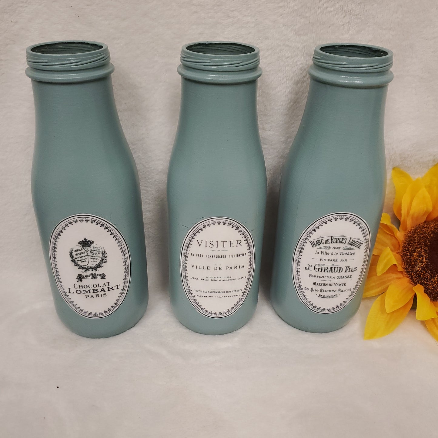 Farmhouse Style Decorated Vases (set of 3) - Medium Size