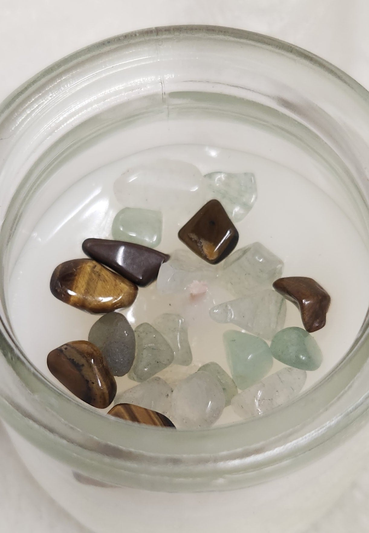 Candles with Tumbled Stones