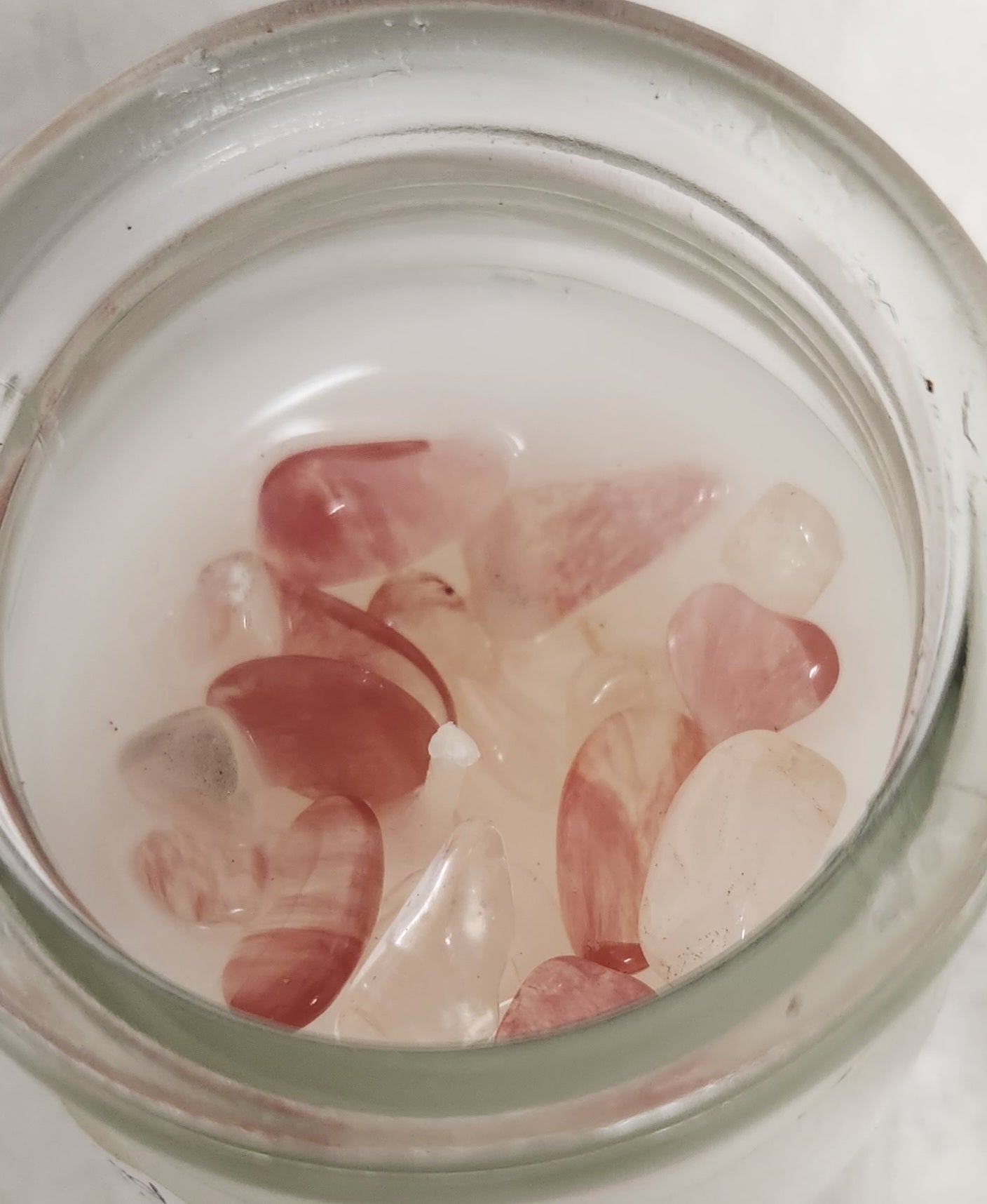 Candles with Tumbled Stones
