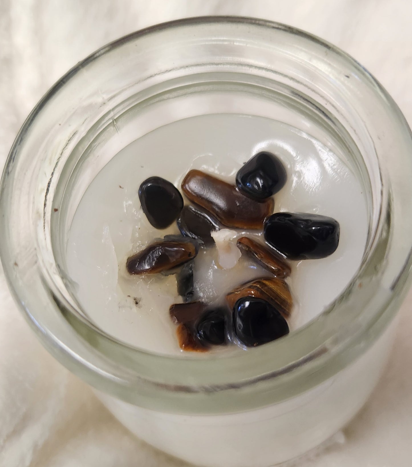 Candles with Tumbled Stones