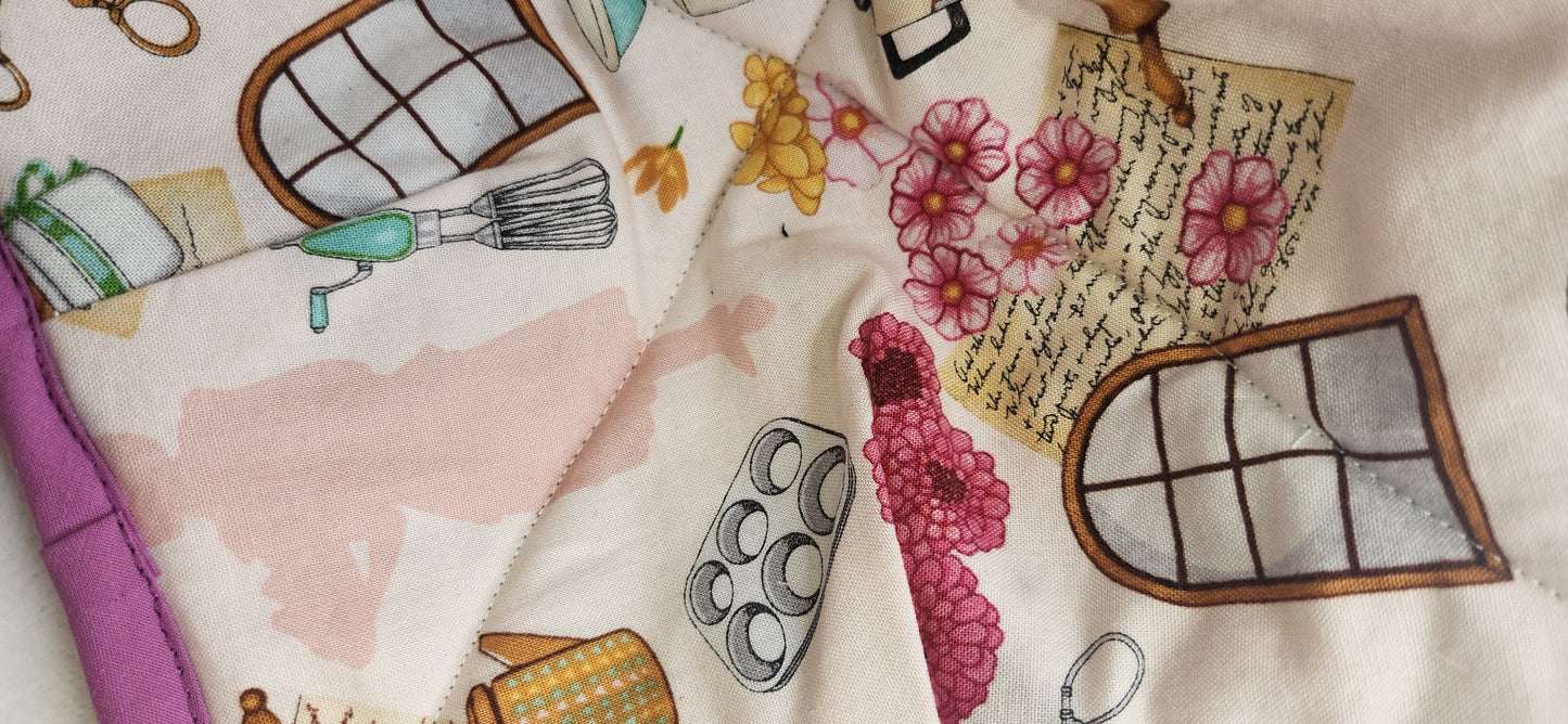 Microwave Bowl Holders - Hand Stitched Food Safe Fabric (FL)