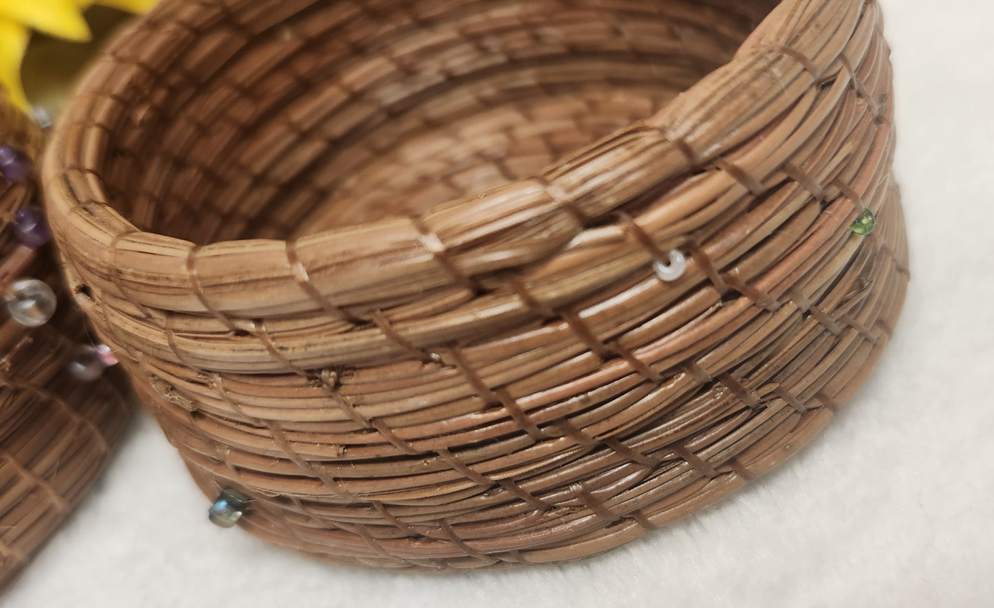 Beaded Pine Needle Baskets