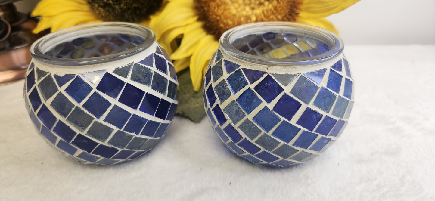 Blue Tea Light Holders