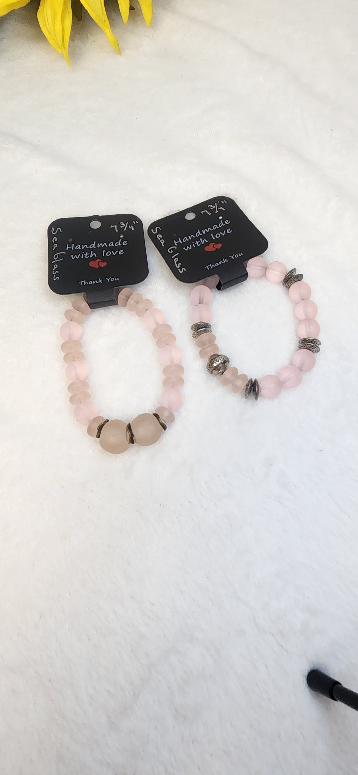 Pink Sea Glass Bracelet