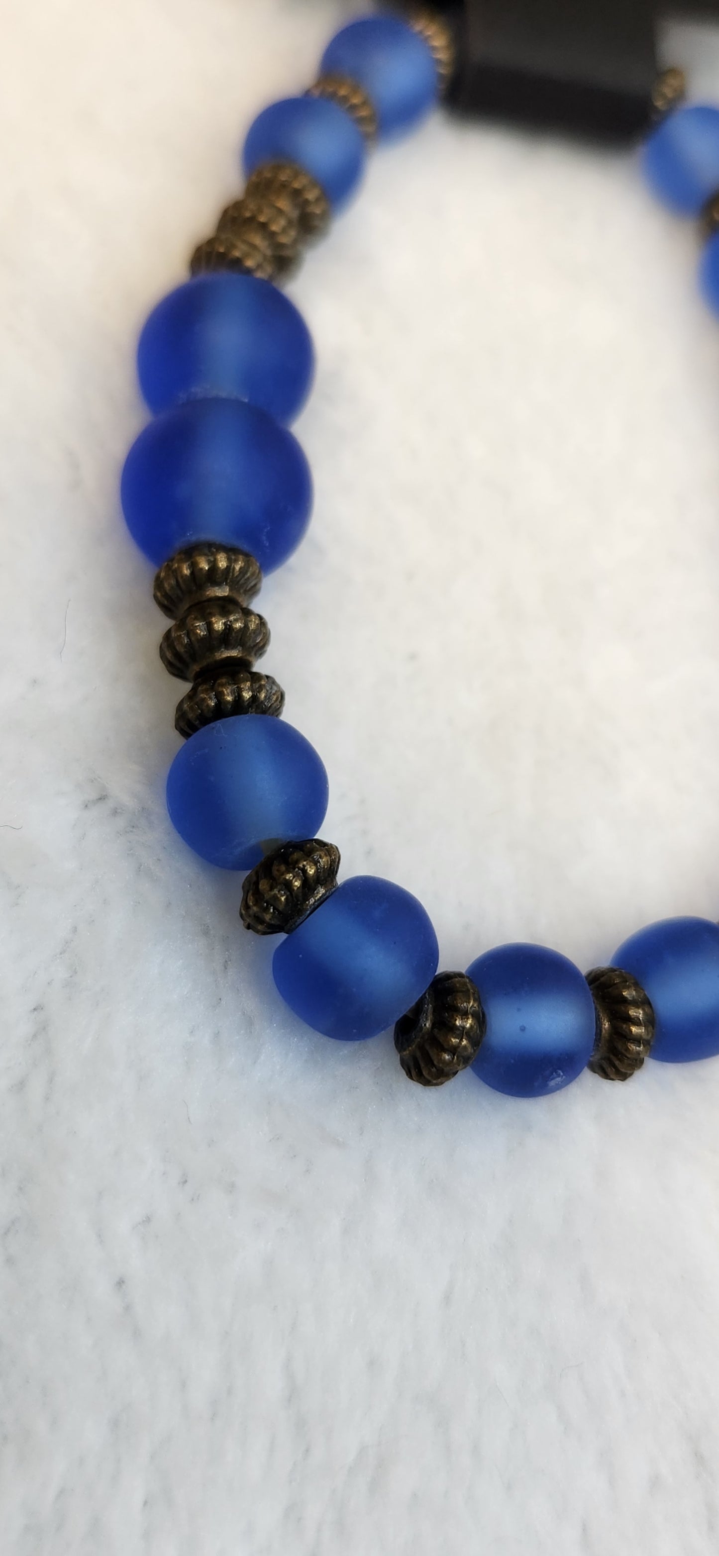 Blue Sea Glass Bracelet
