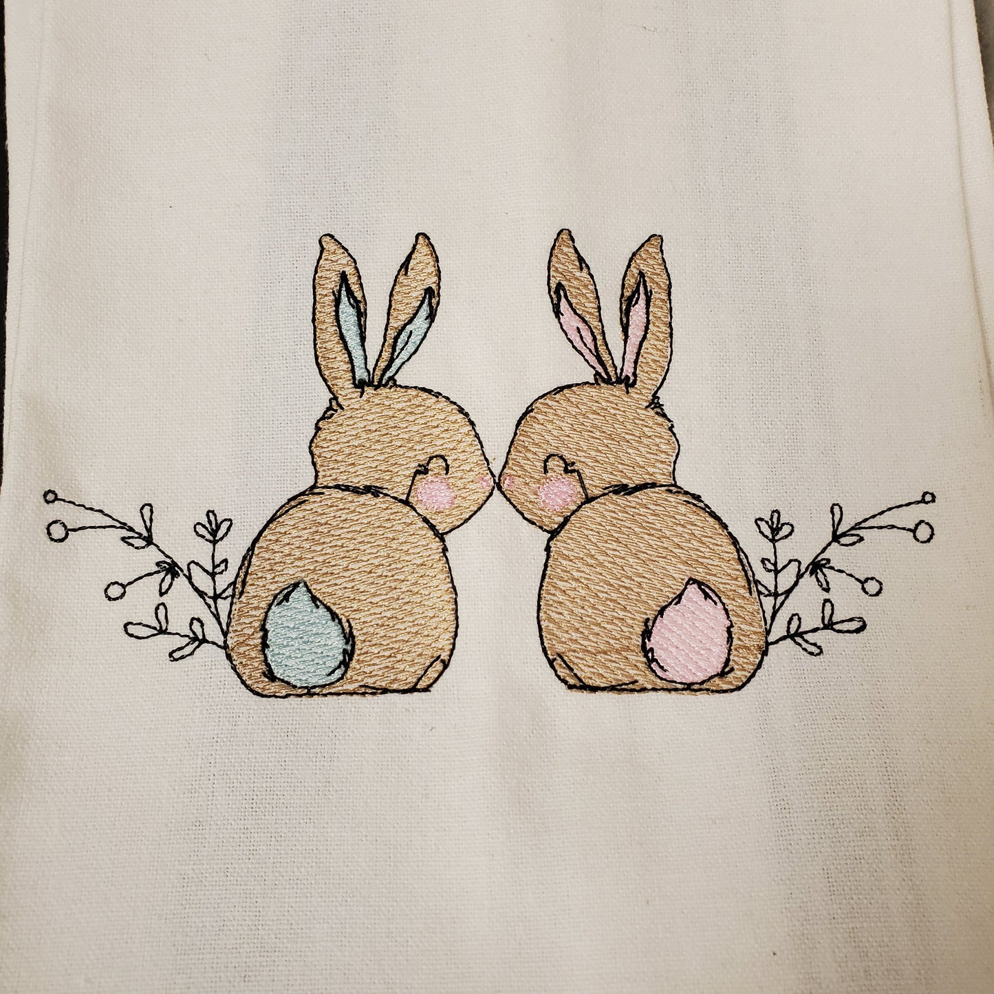 Hand-Crafted Embroidered Easter Hand Towels