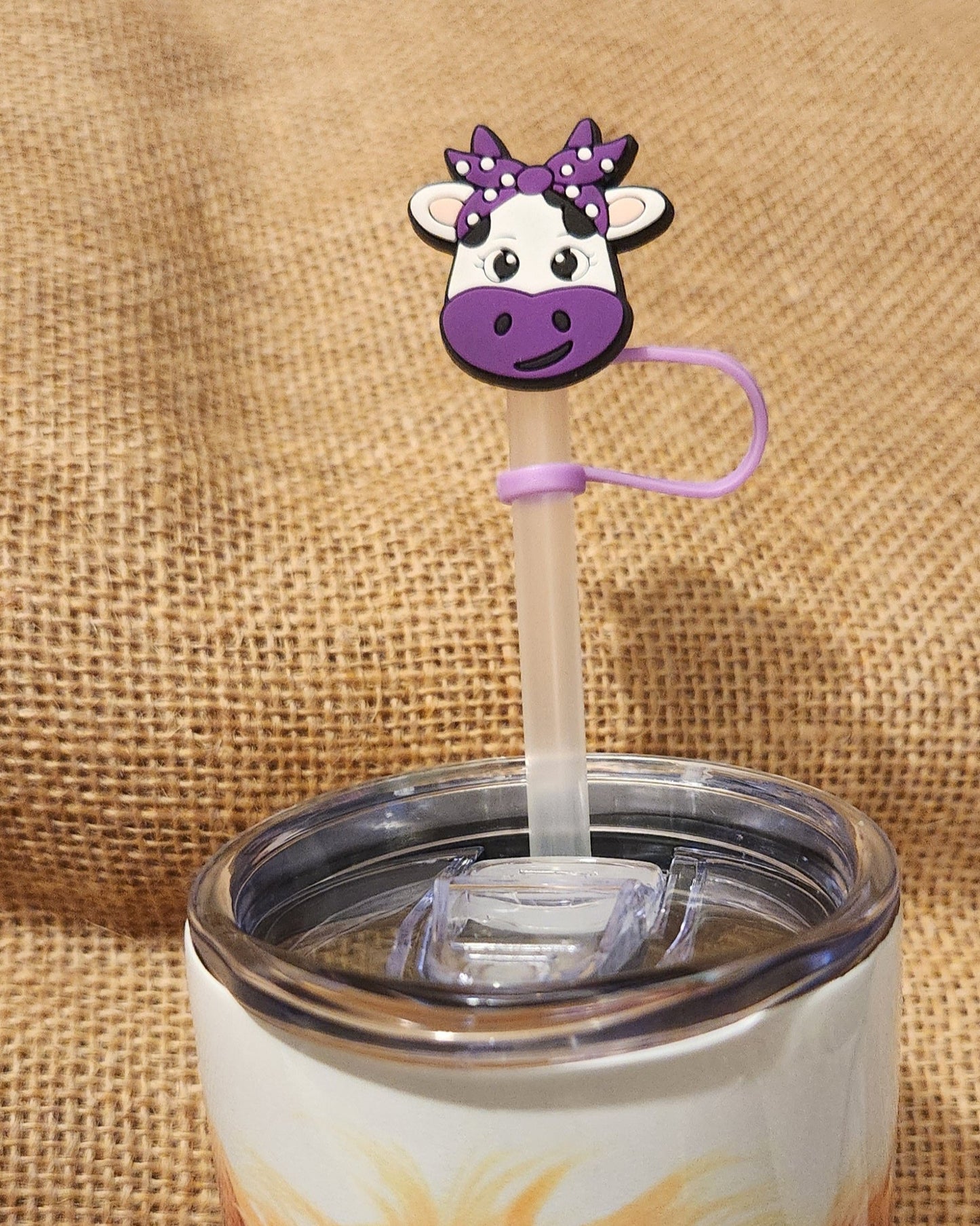 Adorable Cow-Themed Straw Toppers for Fun Drinks