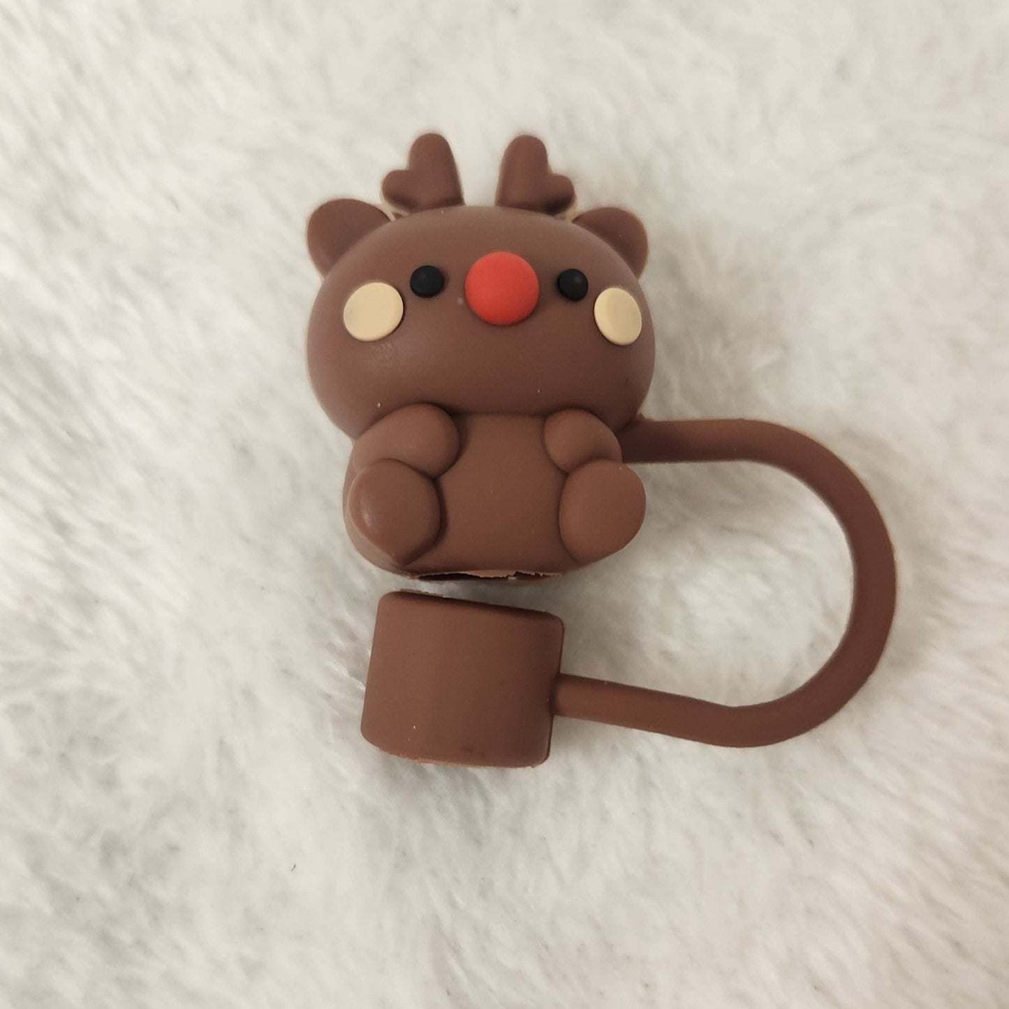 Festive 3-D Christmas Character Straw Topper for Holiday Fun