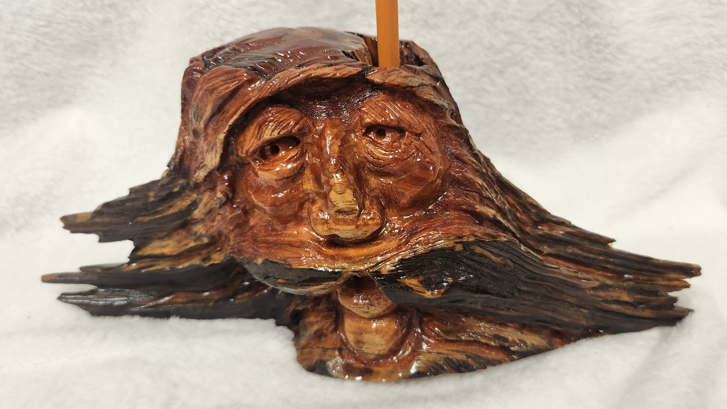 Handcrafted Wood Spirit Pencil Holders - Rustic Desk Decor