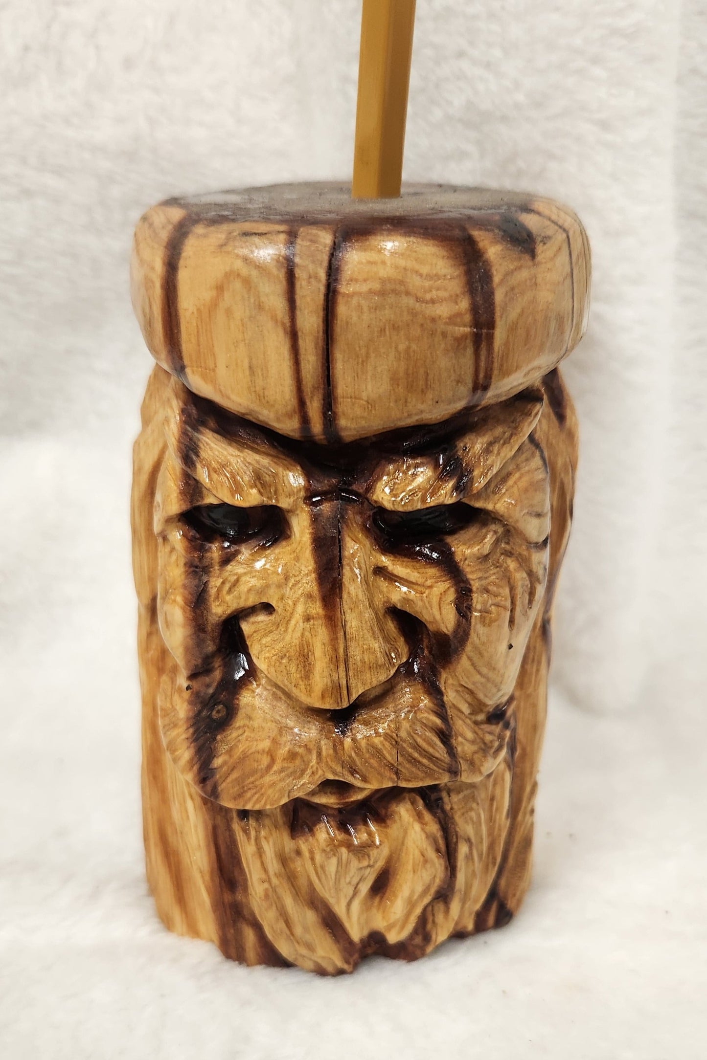 Handcrafted Wood Spirit Pencil Holders - Rustic Desk Decor