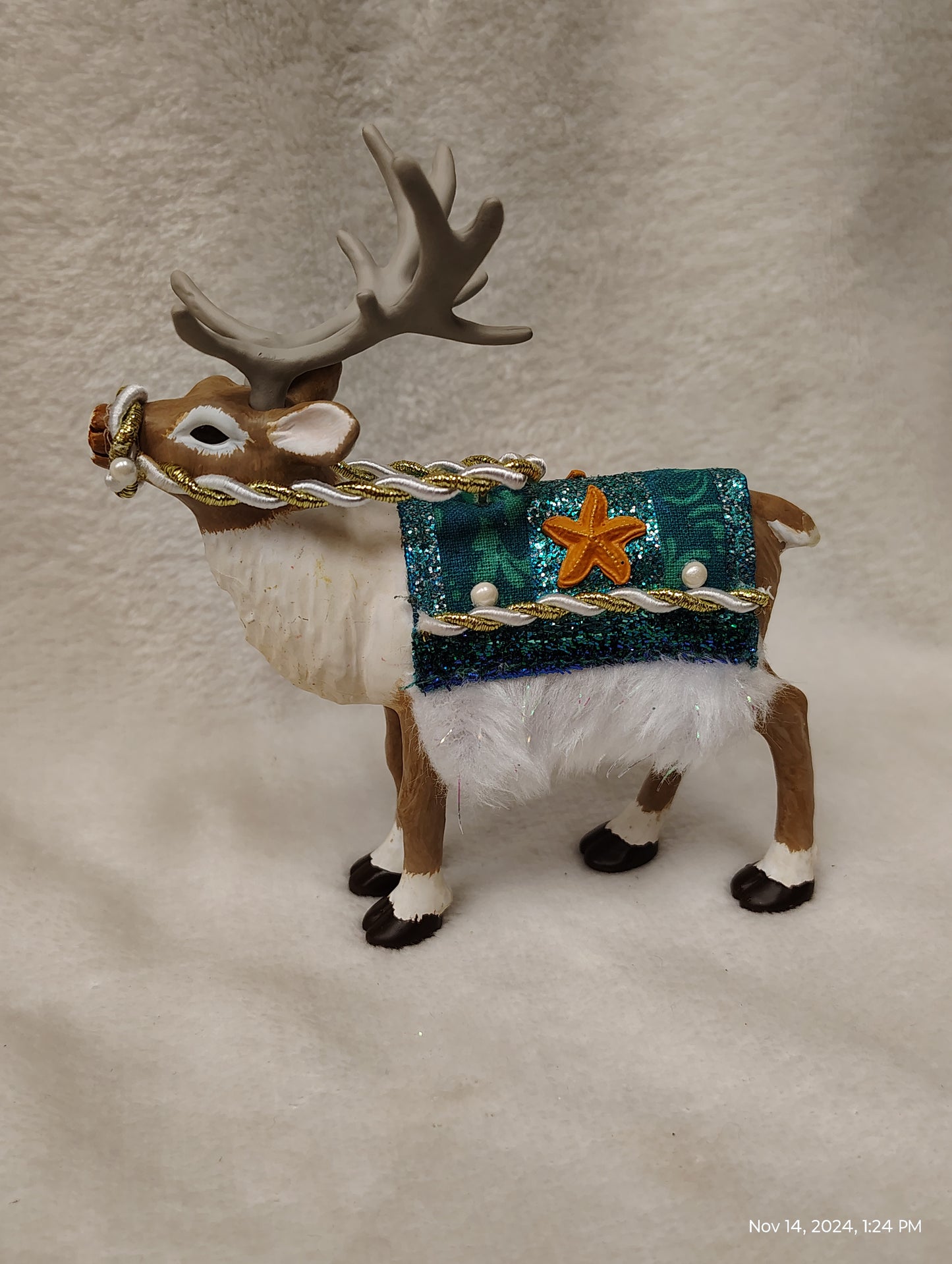 Nautical Father Christmas and Reindeer Hallmark Ornament