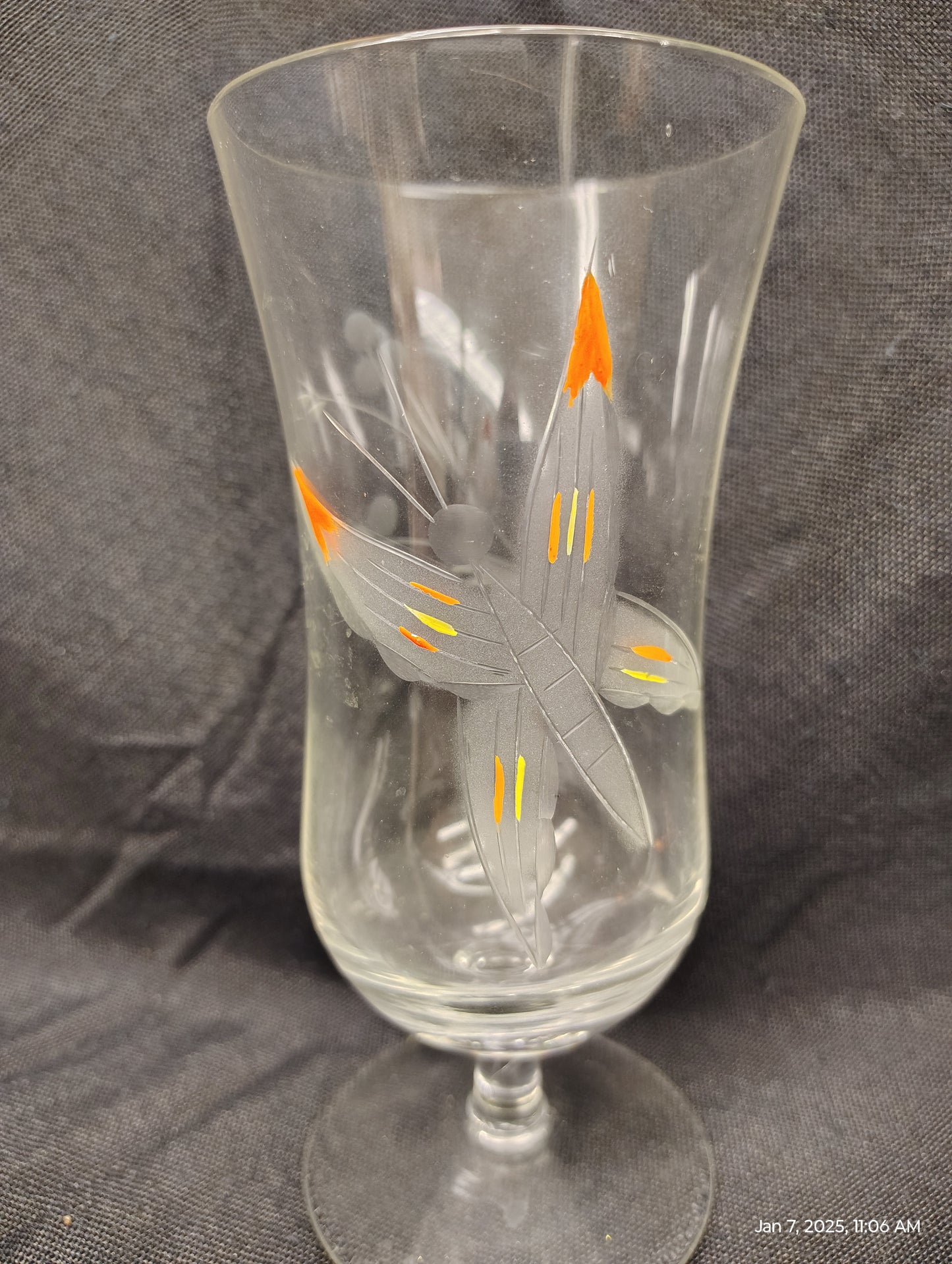 Orange Butterfly Glass Set