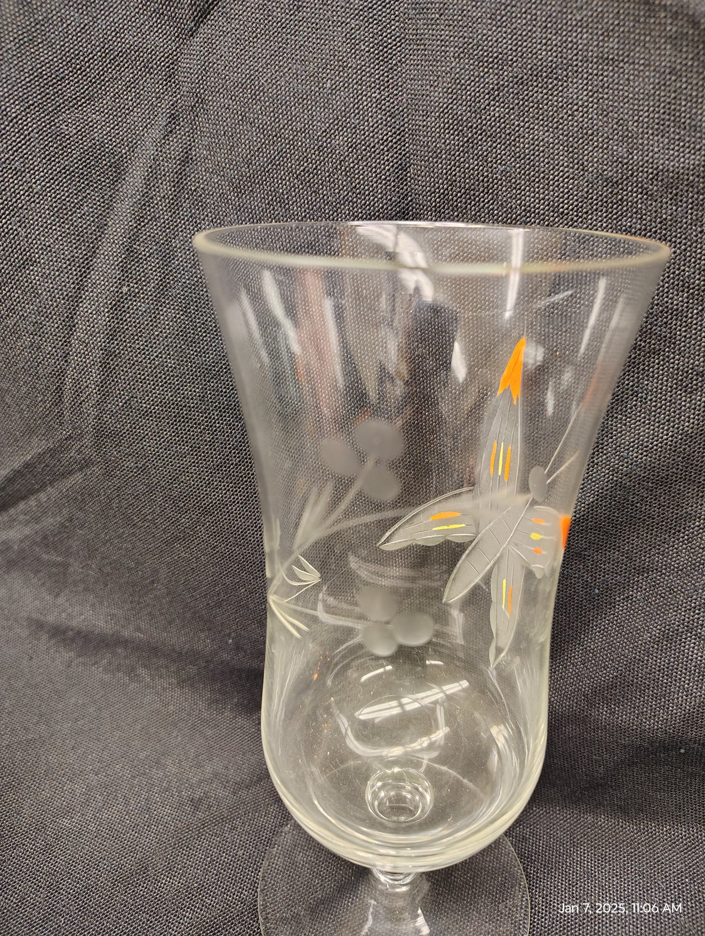 Orange Butterfly Glass Set