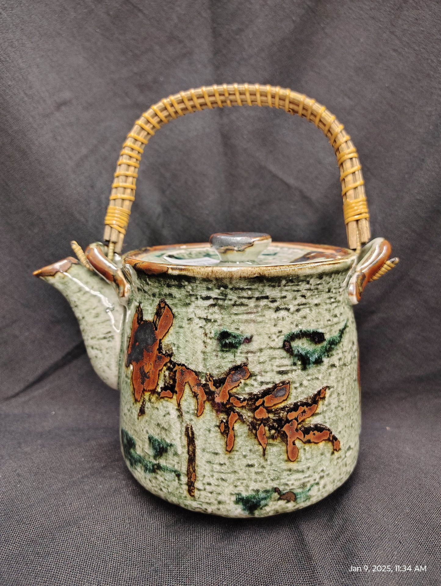 Rustic Olive Green Teapot Set