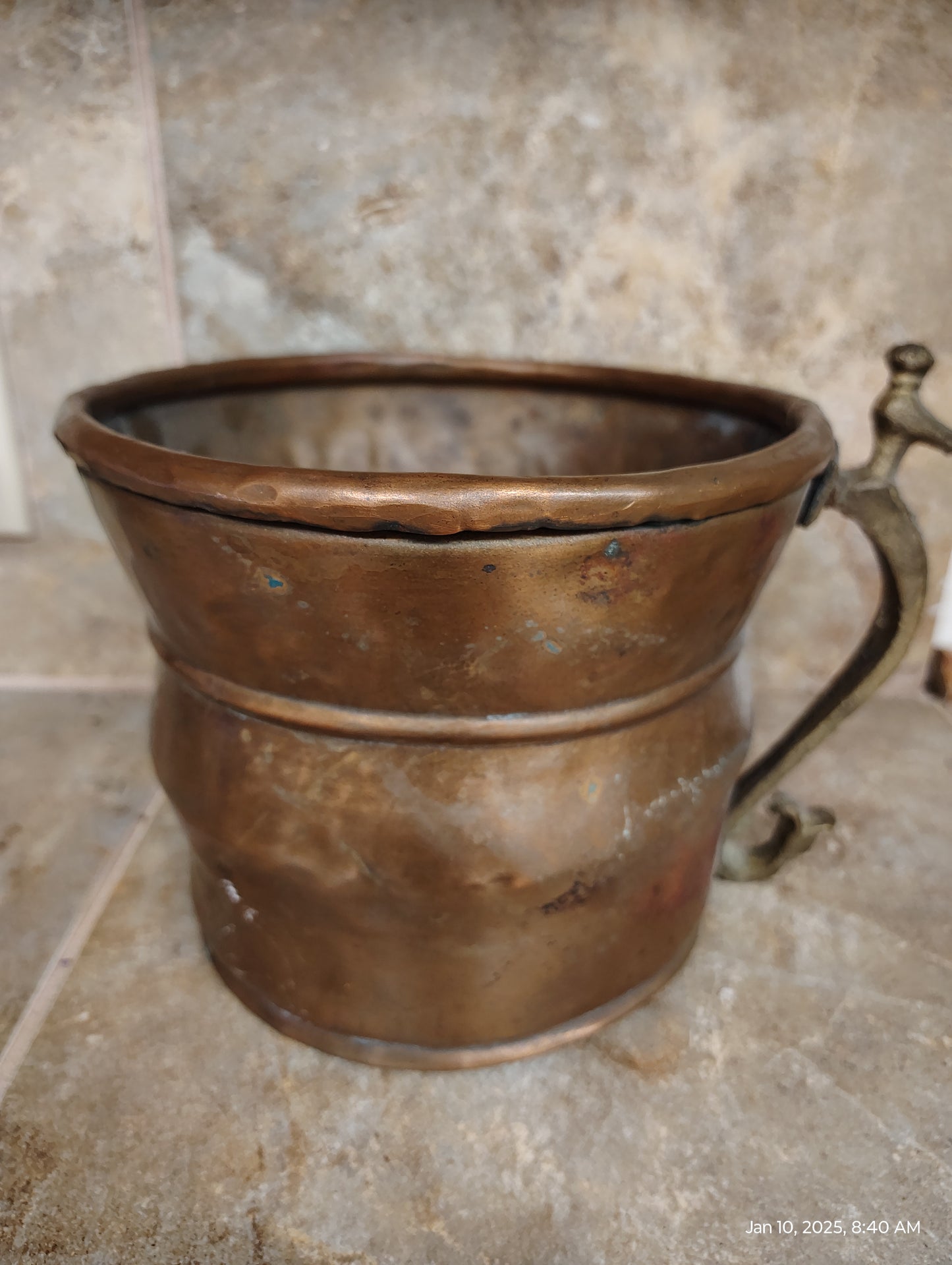 Copper Pot, Spoon, and Pitcher
