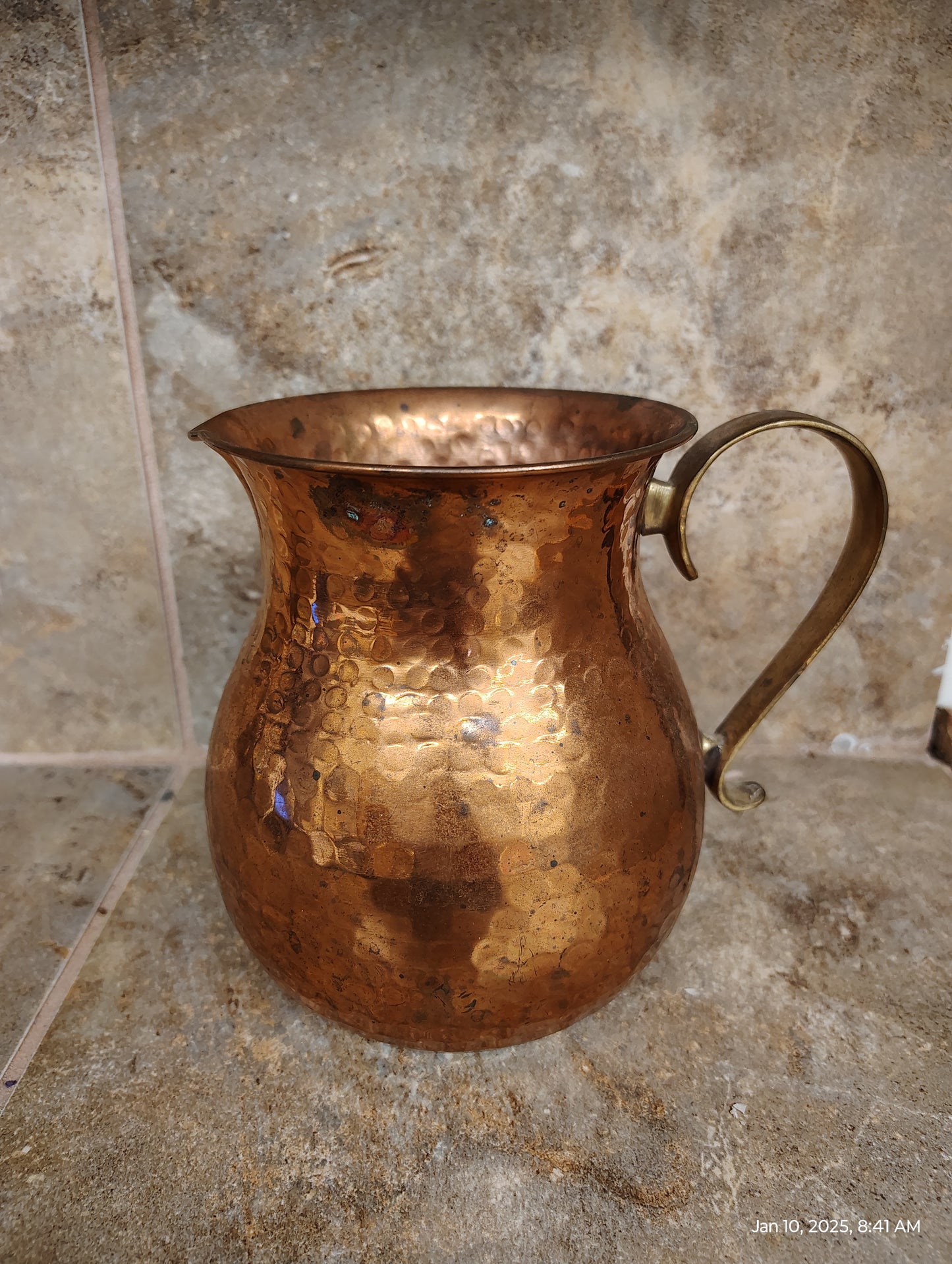 Copper Pot, Spoon, and Pitcher