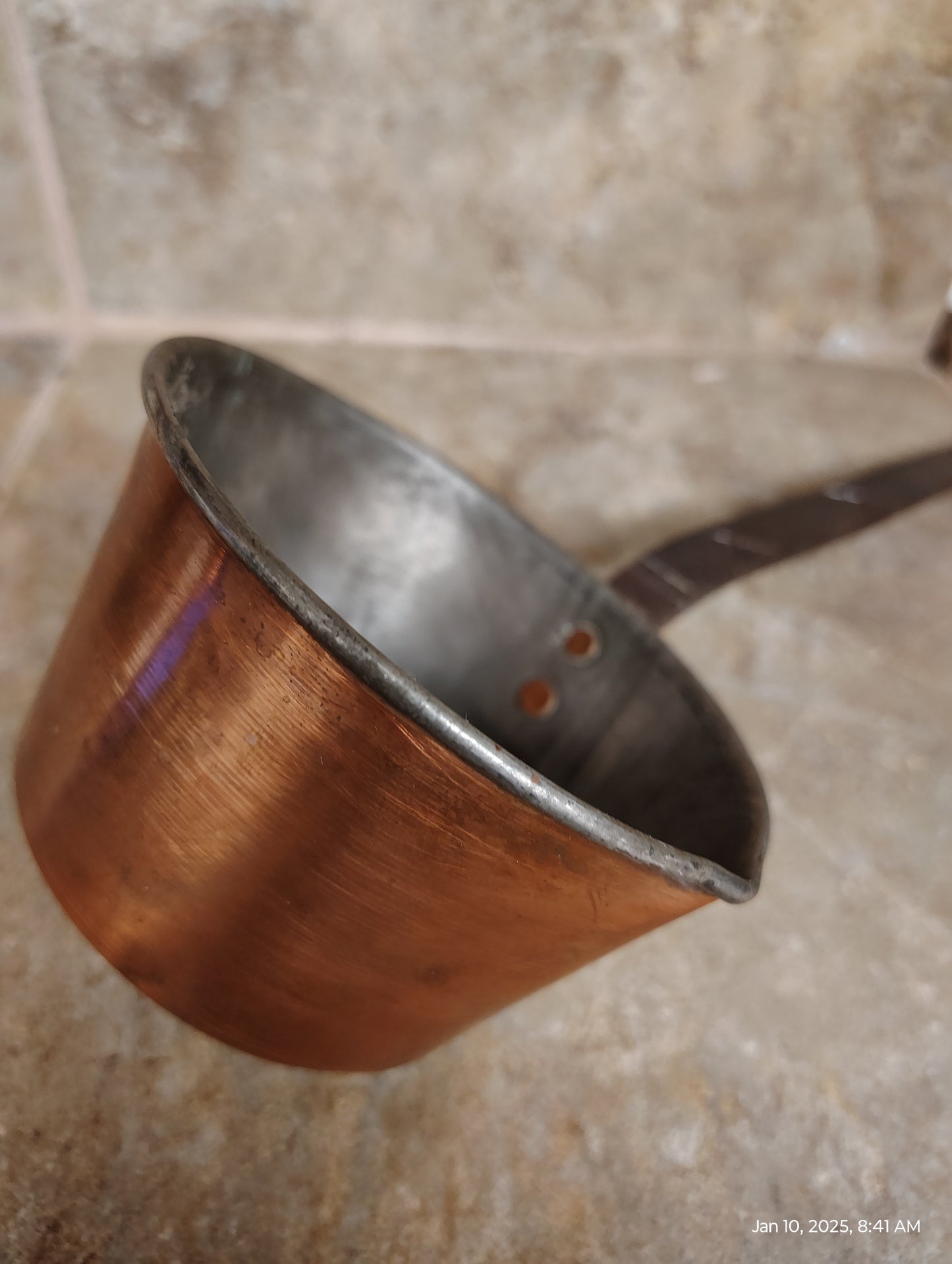 Copper Pot, Spoon, and Pitcher