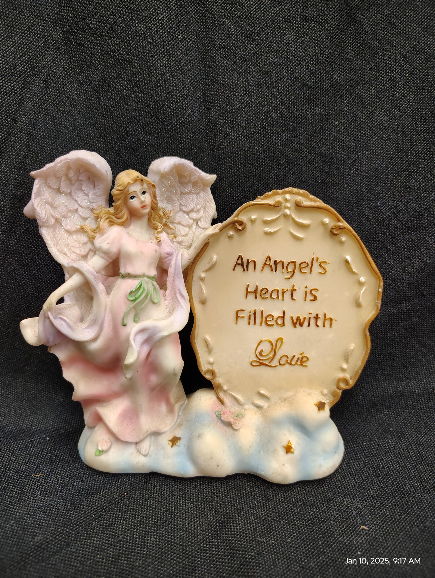 Pink & Purple Angel Figurine – “An Angel’s Heart Is Filled With Love”