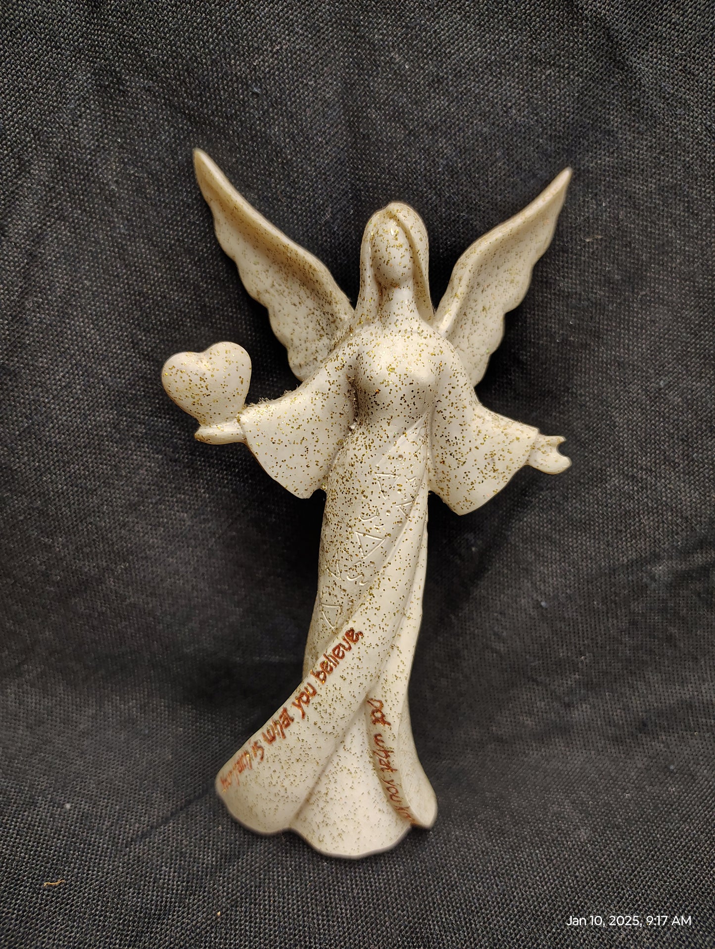 Resin Angel Figurine with Inspirational Quote