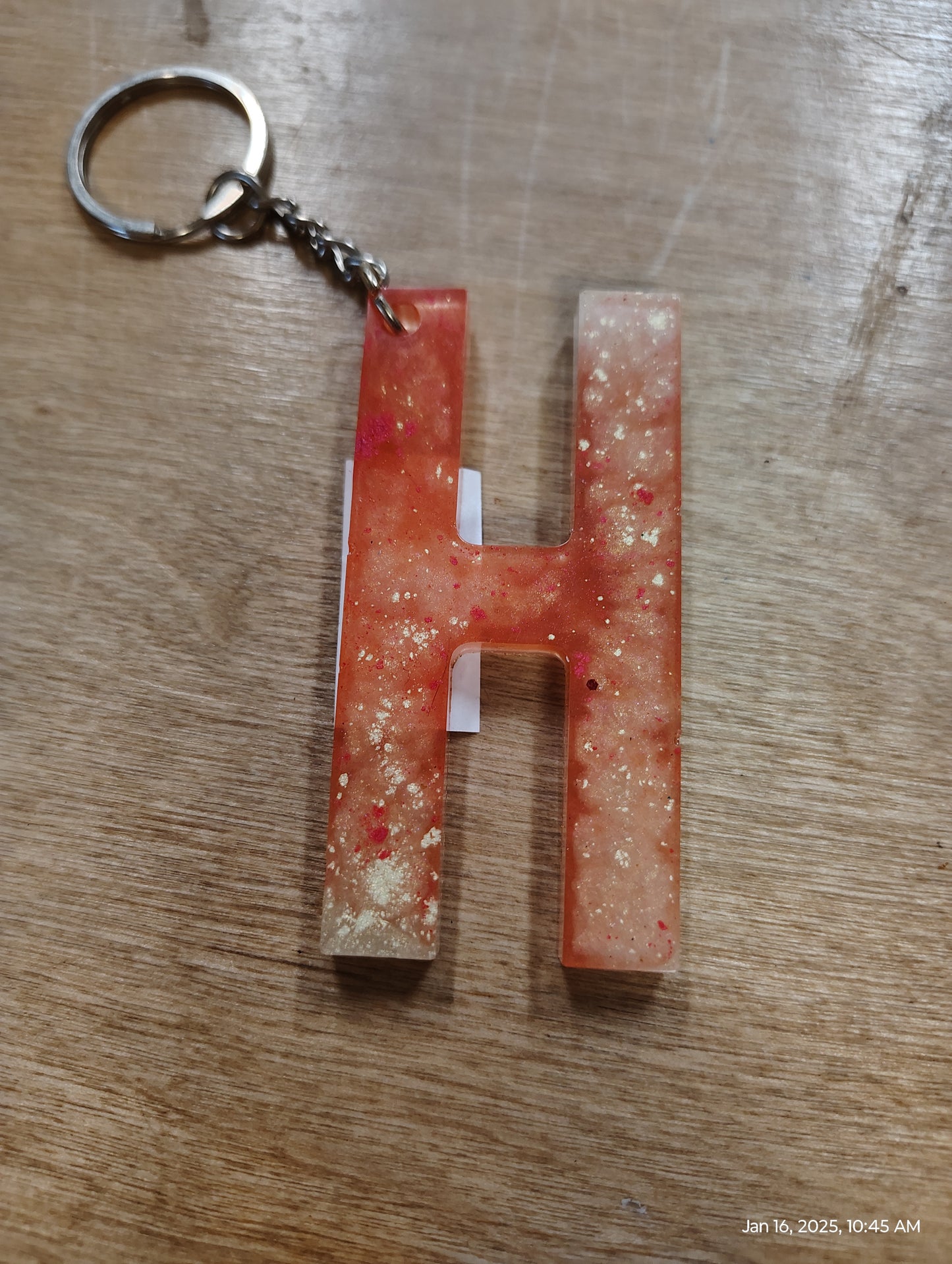 Resin Alphabet Keychains A thru L