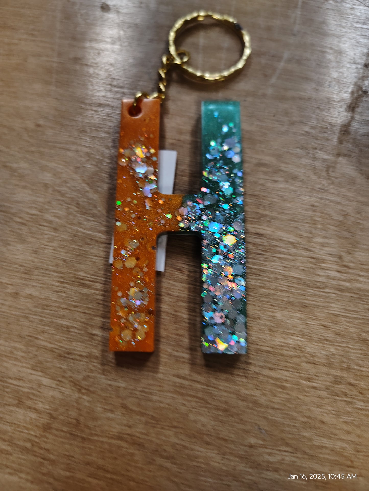 Resin Alphabet Keychains A thru L