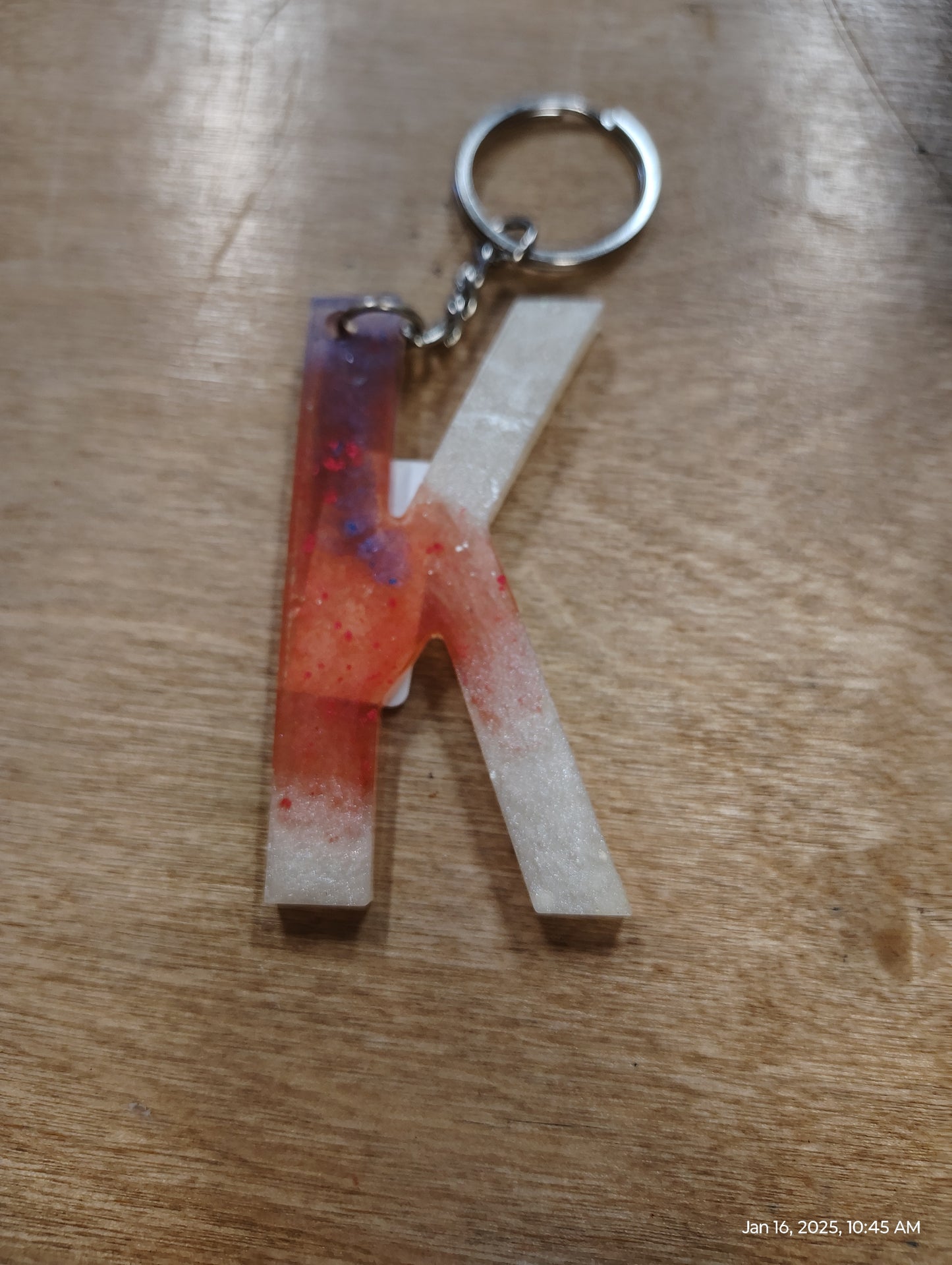 Resin Alphabet Keychains A thru L