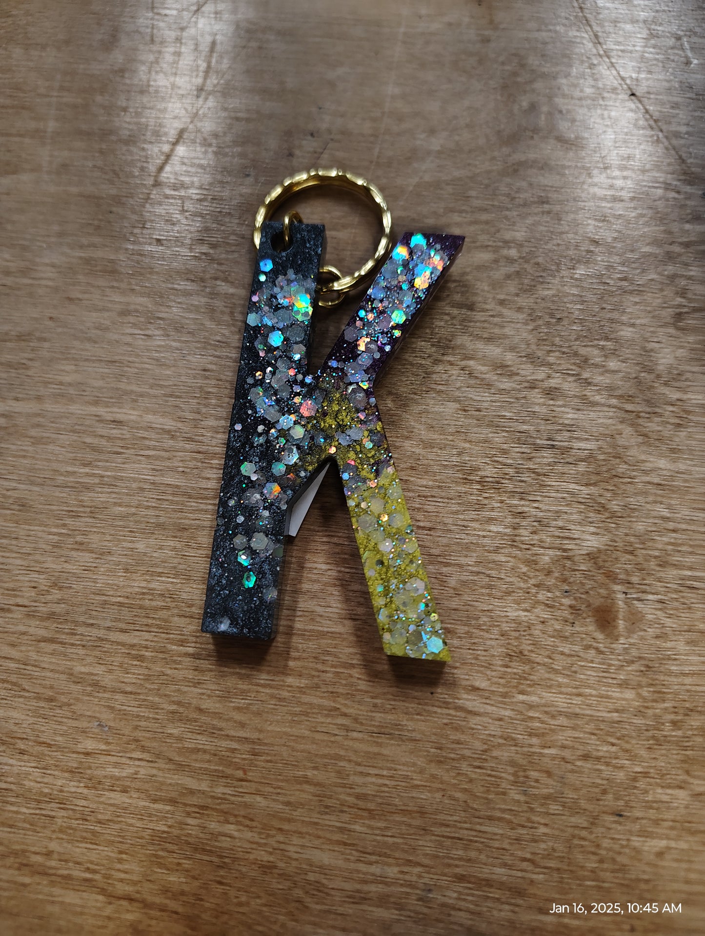 Resin Alphabet Keychains A thru L