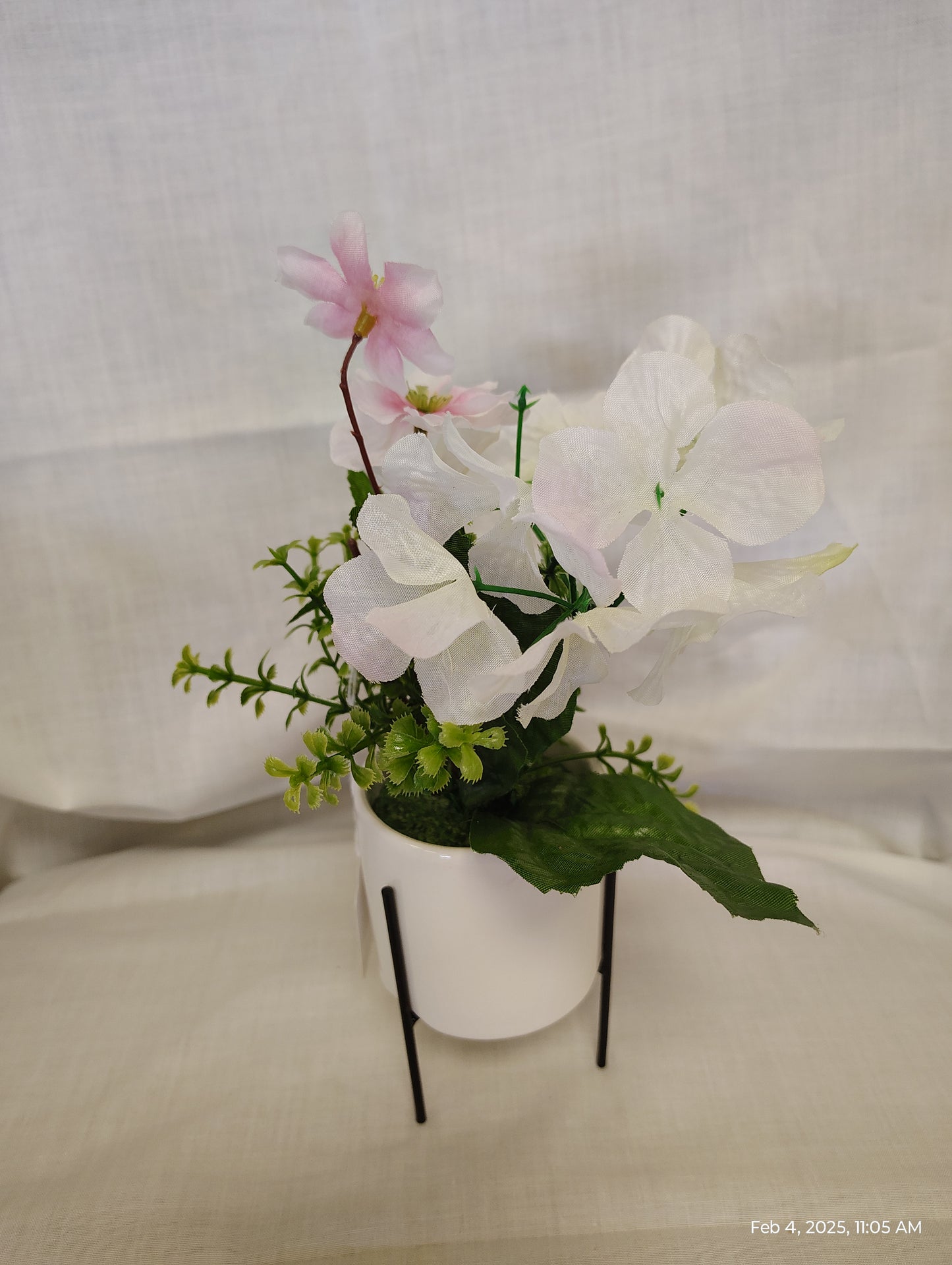 Artificial Floral Display in Chic Footed Vase