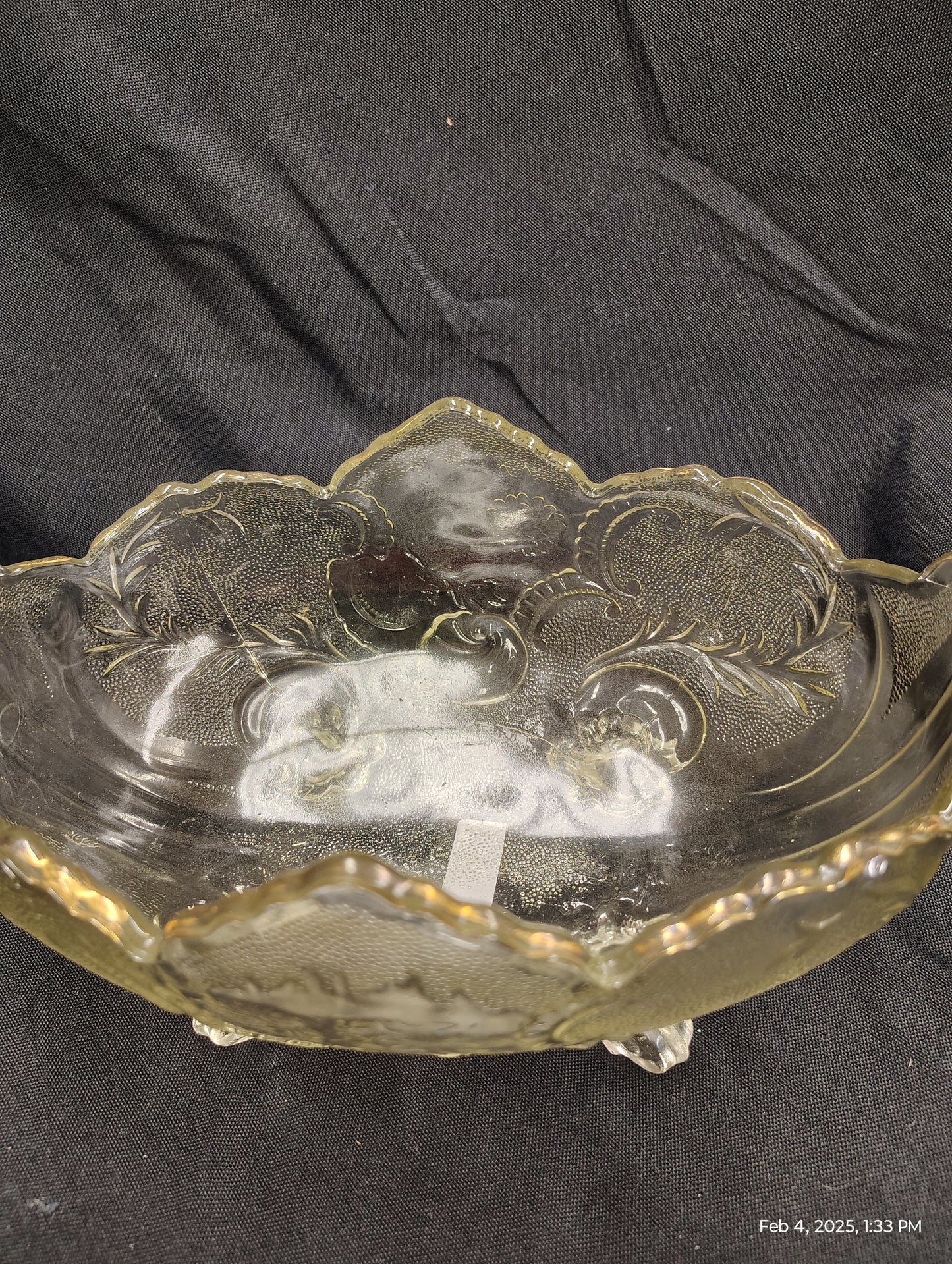 Carnival Glass Gold Trimmed Bowl