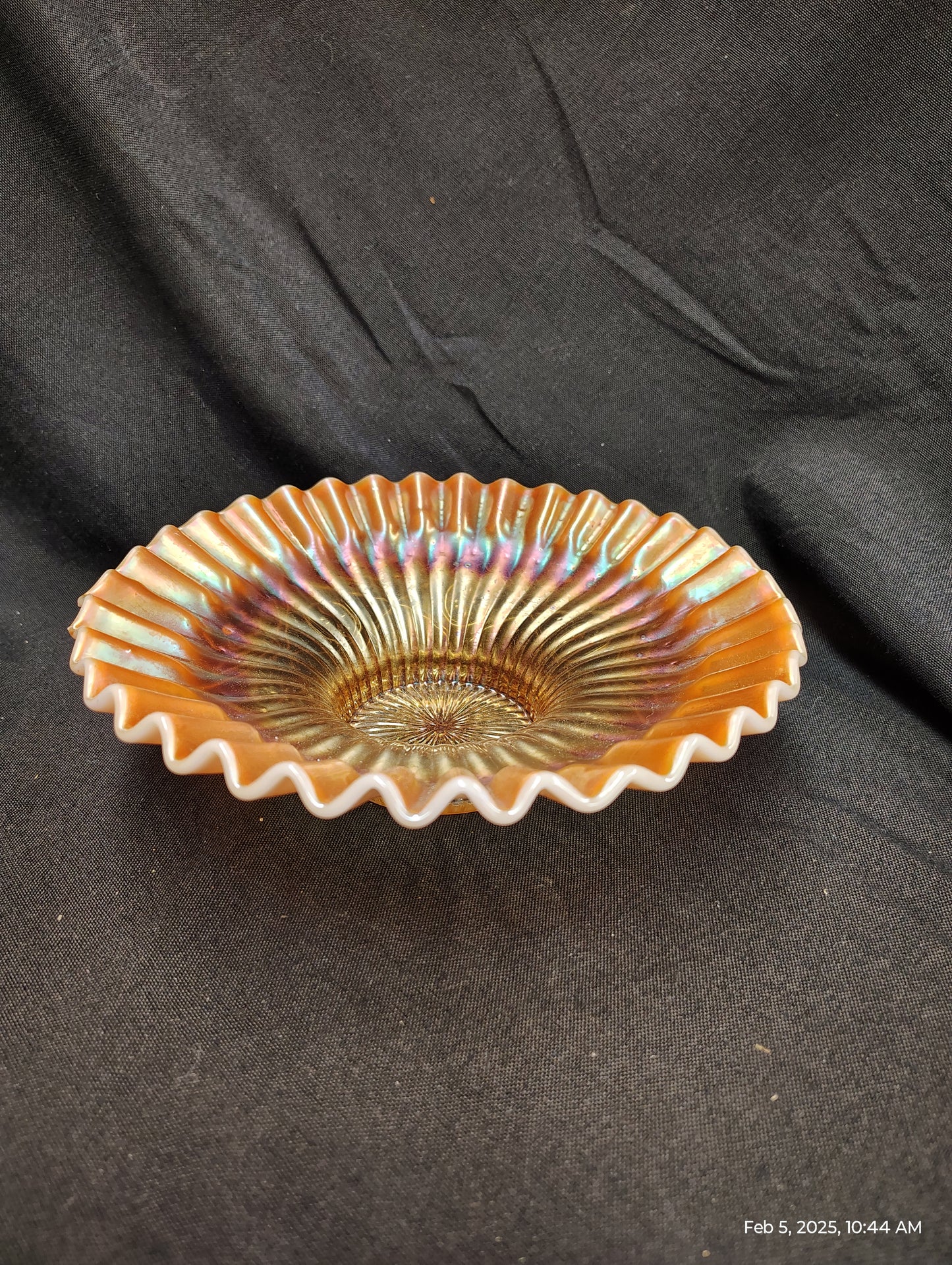 Fenton Marigold ruffled dish