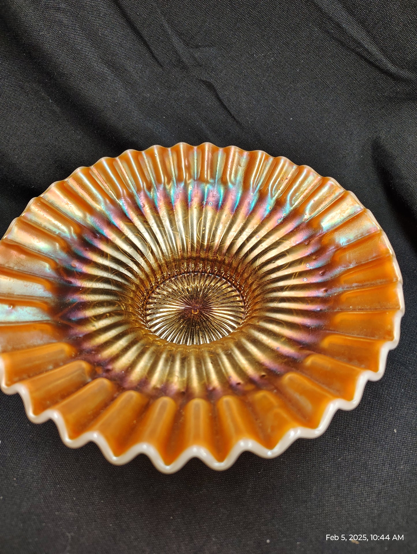 Fenton Marigold ruffled dish