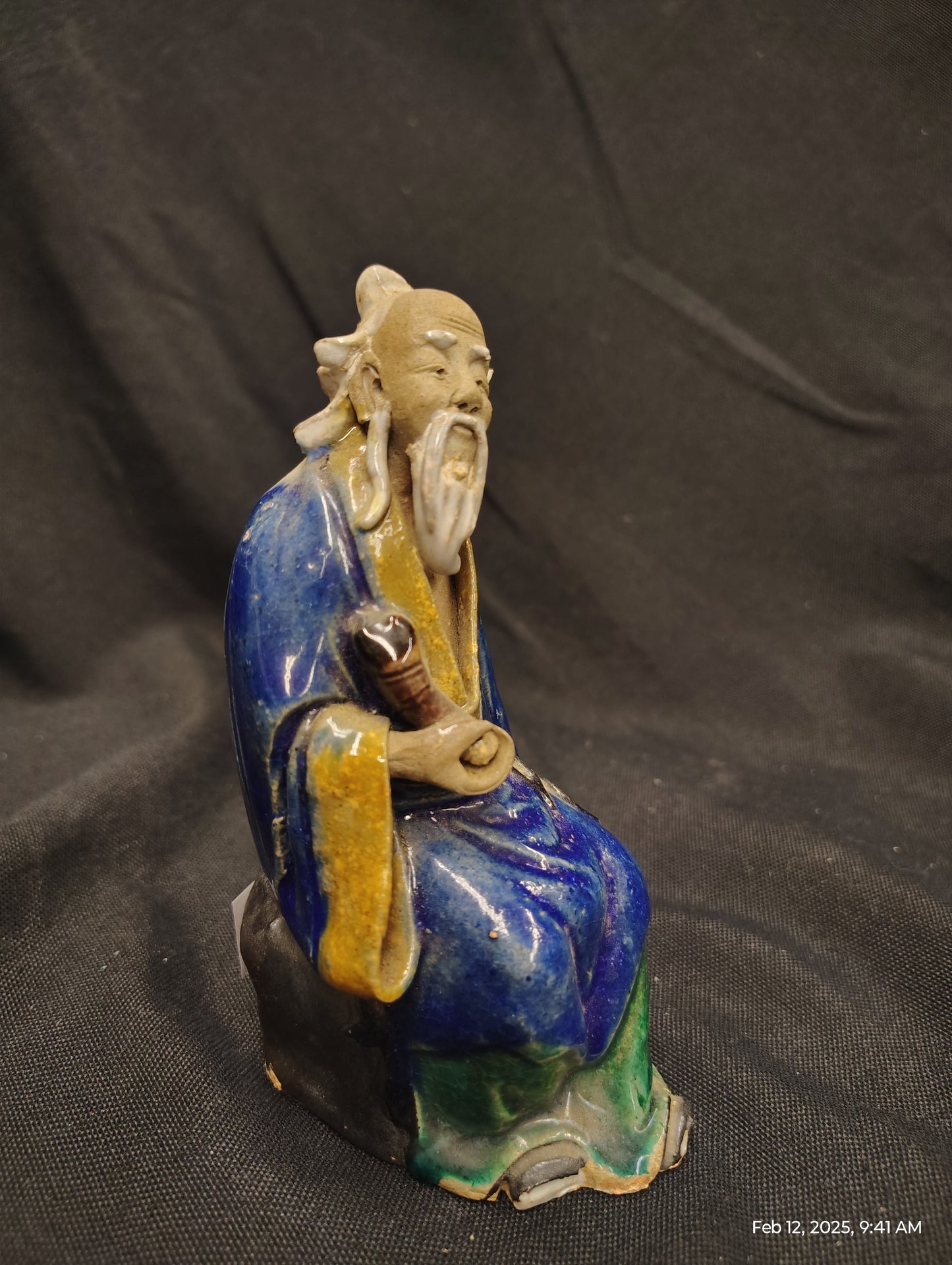 Vintage Chinese Mud Man Figurine – Handcrafted, 5" Tall