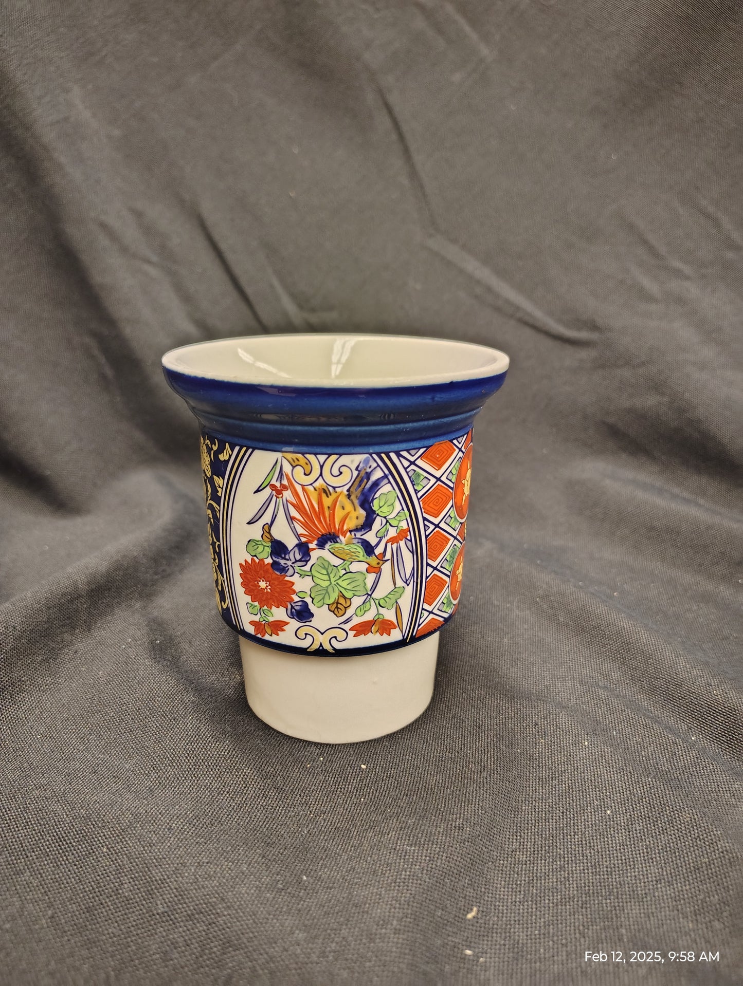 1980s Japanese Imari Porcelain Candle Holder