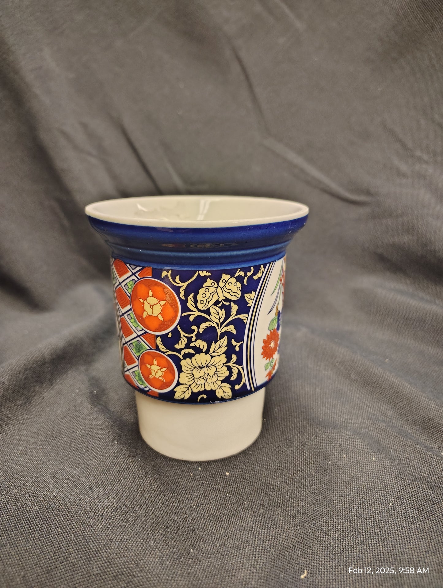 1980s Japanese Imari Porcelain Candle Holder