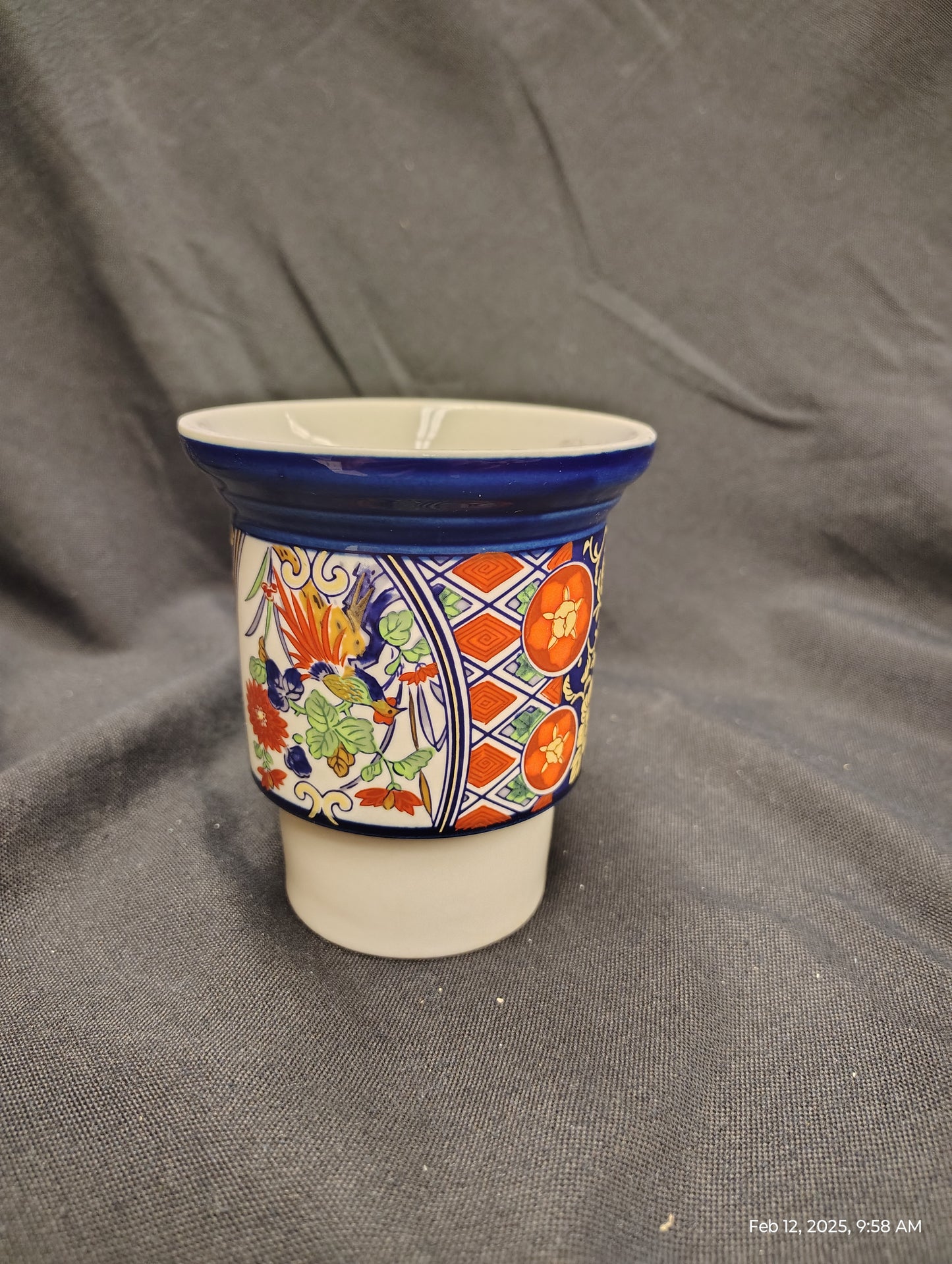 1980s Japanese Imari Porcelain Candle Holder
