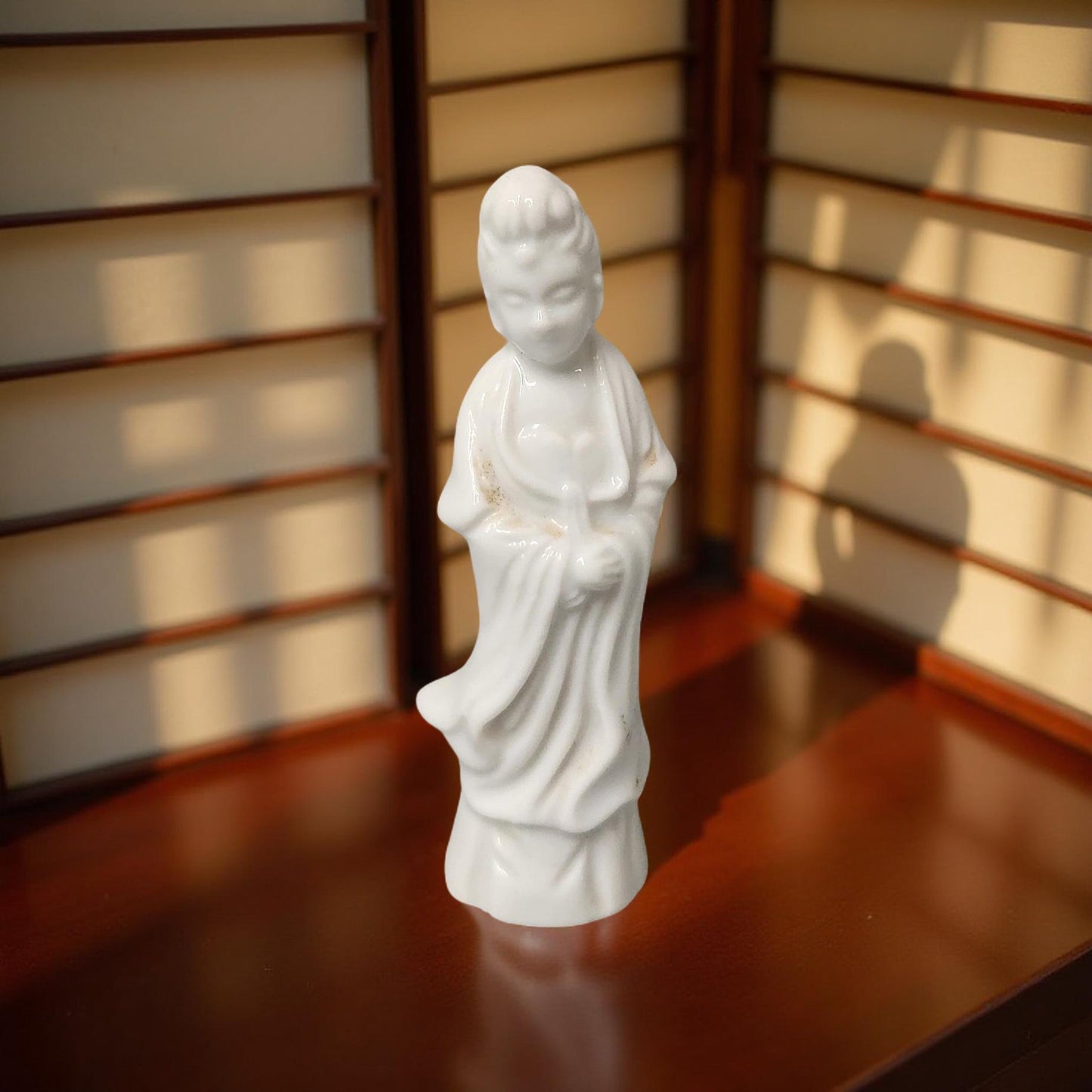 Miniature White Porcelain Guanyin Figurine