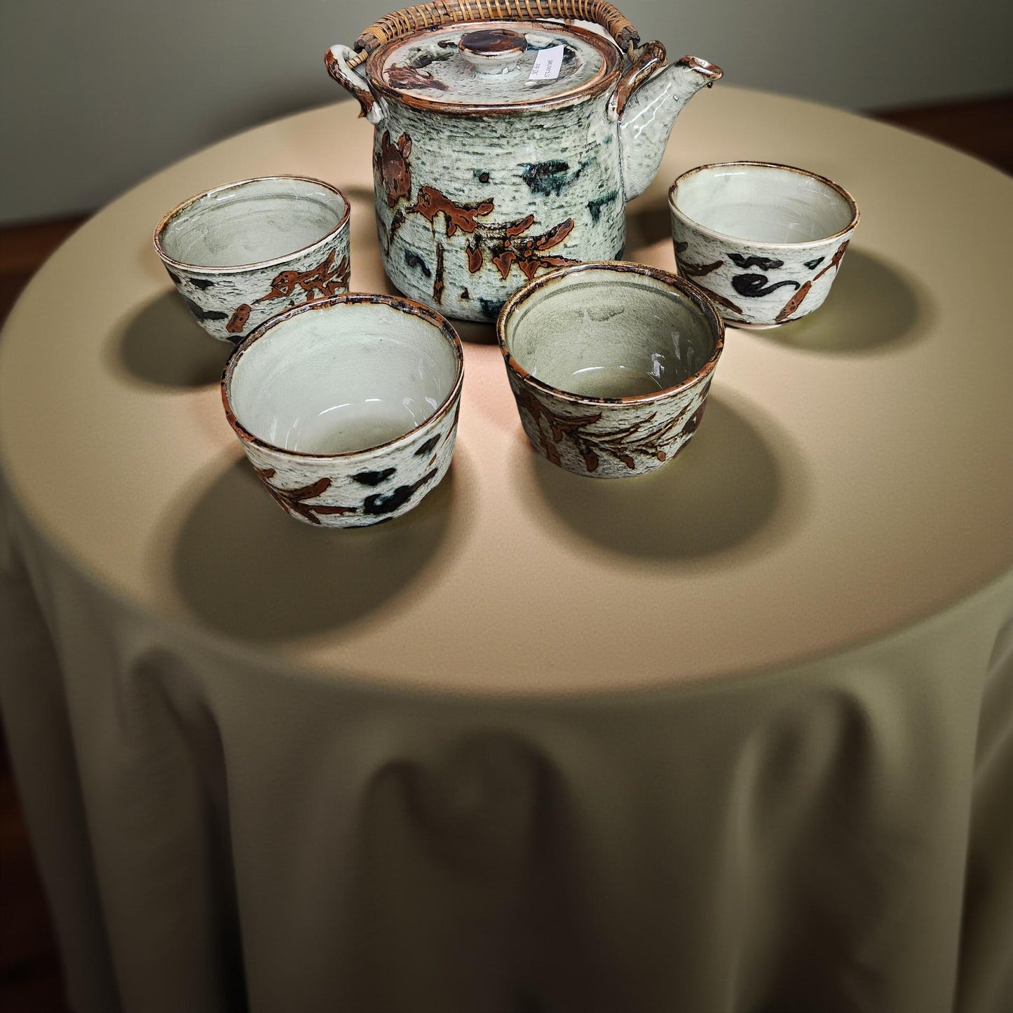 Rustic Olive Green Teapot Set