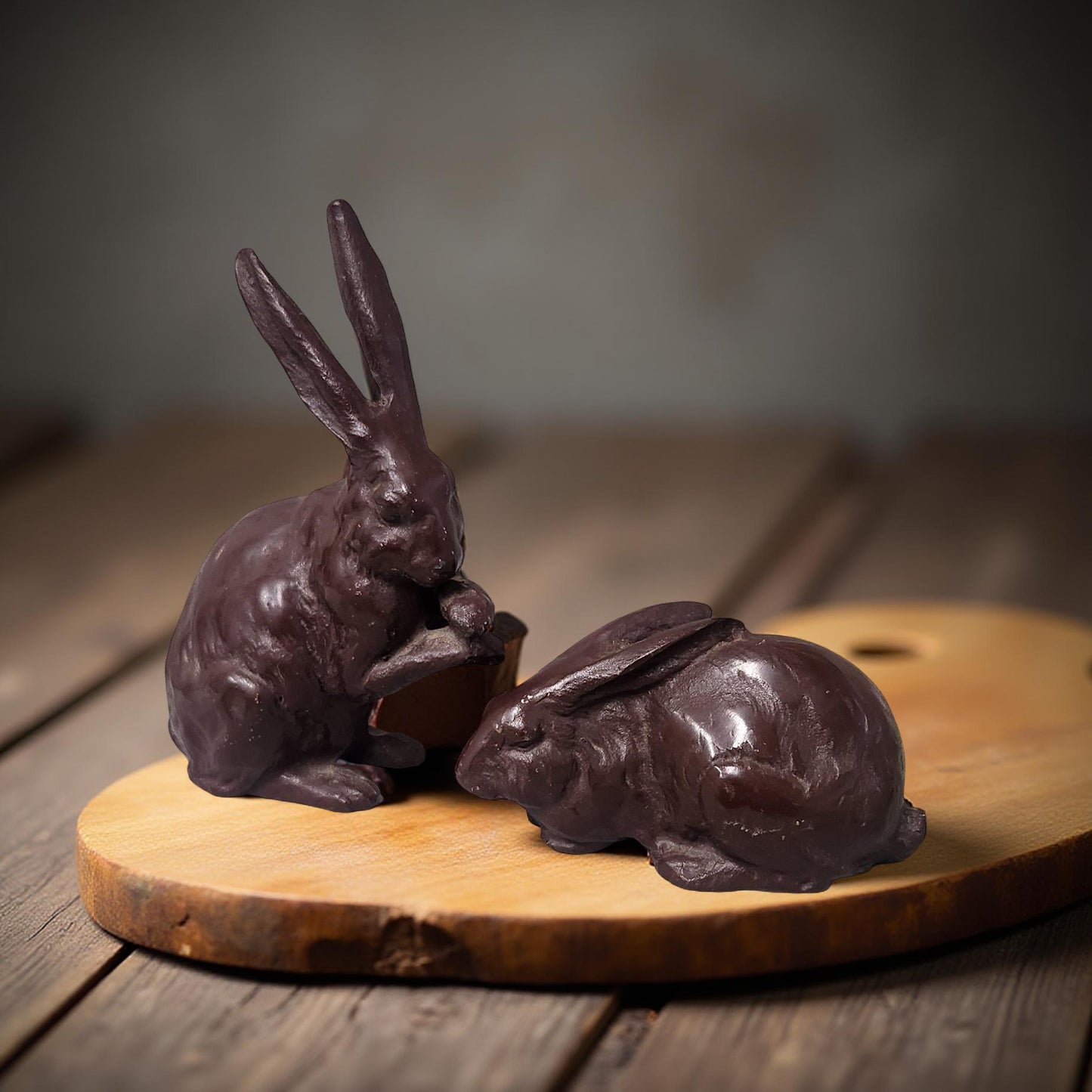 Antique Japanese Bronze Rabbit Okimono – Pair