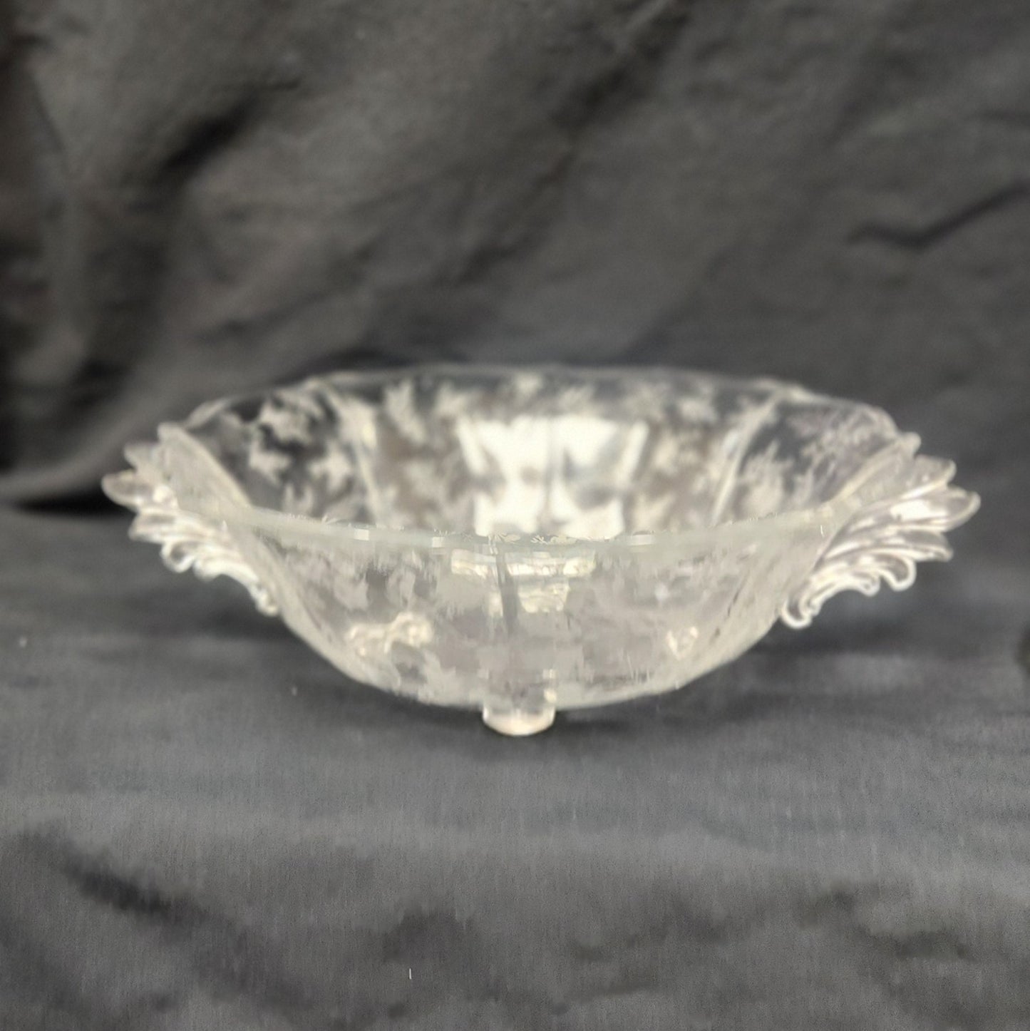 Elegant Vintage Fostoria Meadow Rose Glass Bowl