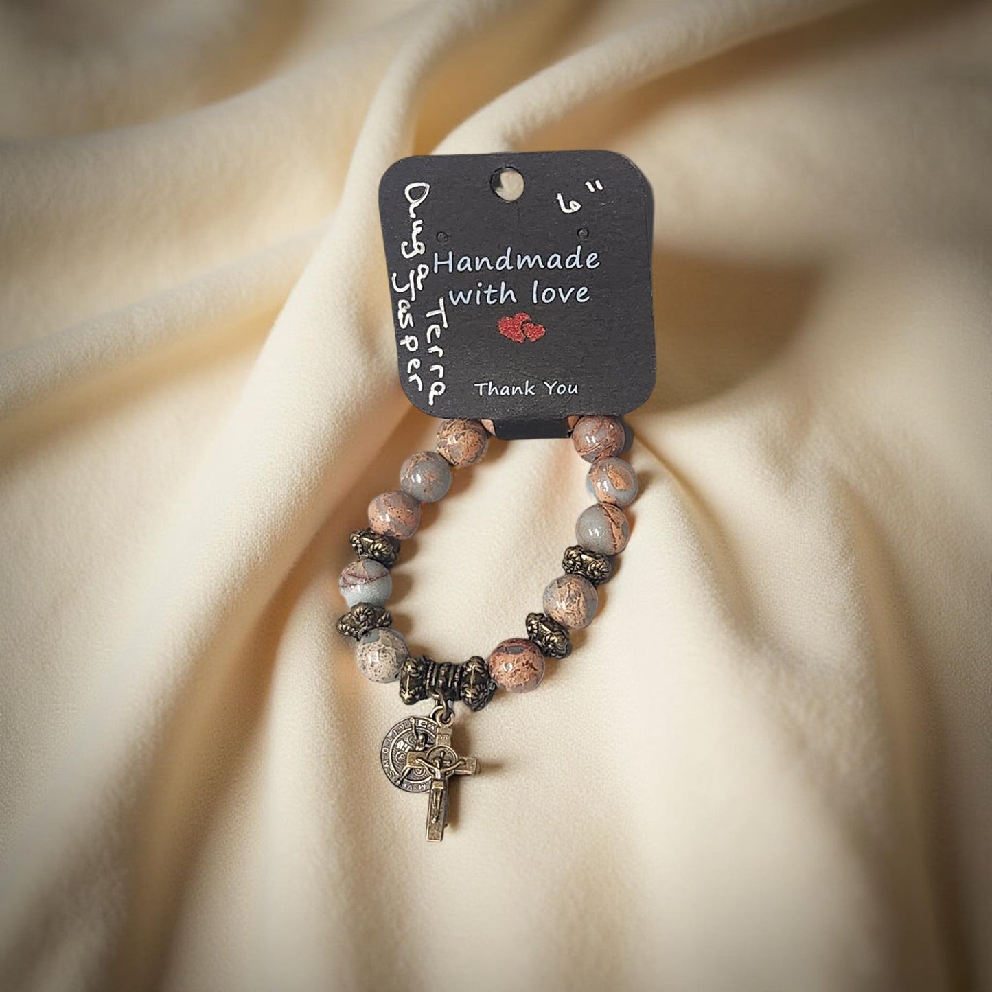 Unique Auga Terra Jasper Bracelet - Handmade Jewelry