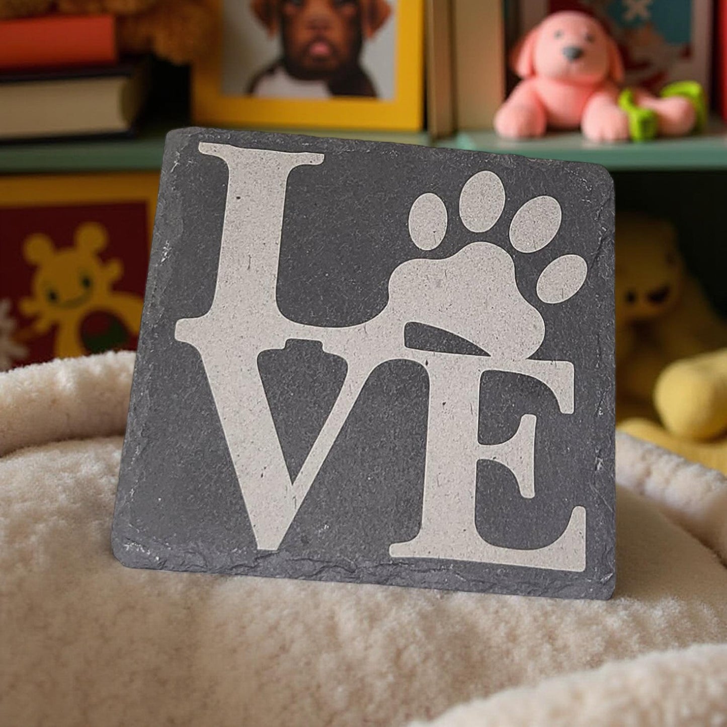 Rustic Slate Coasters for Dog Owners