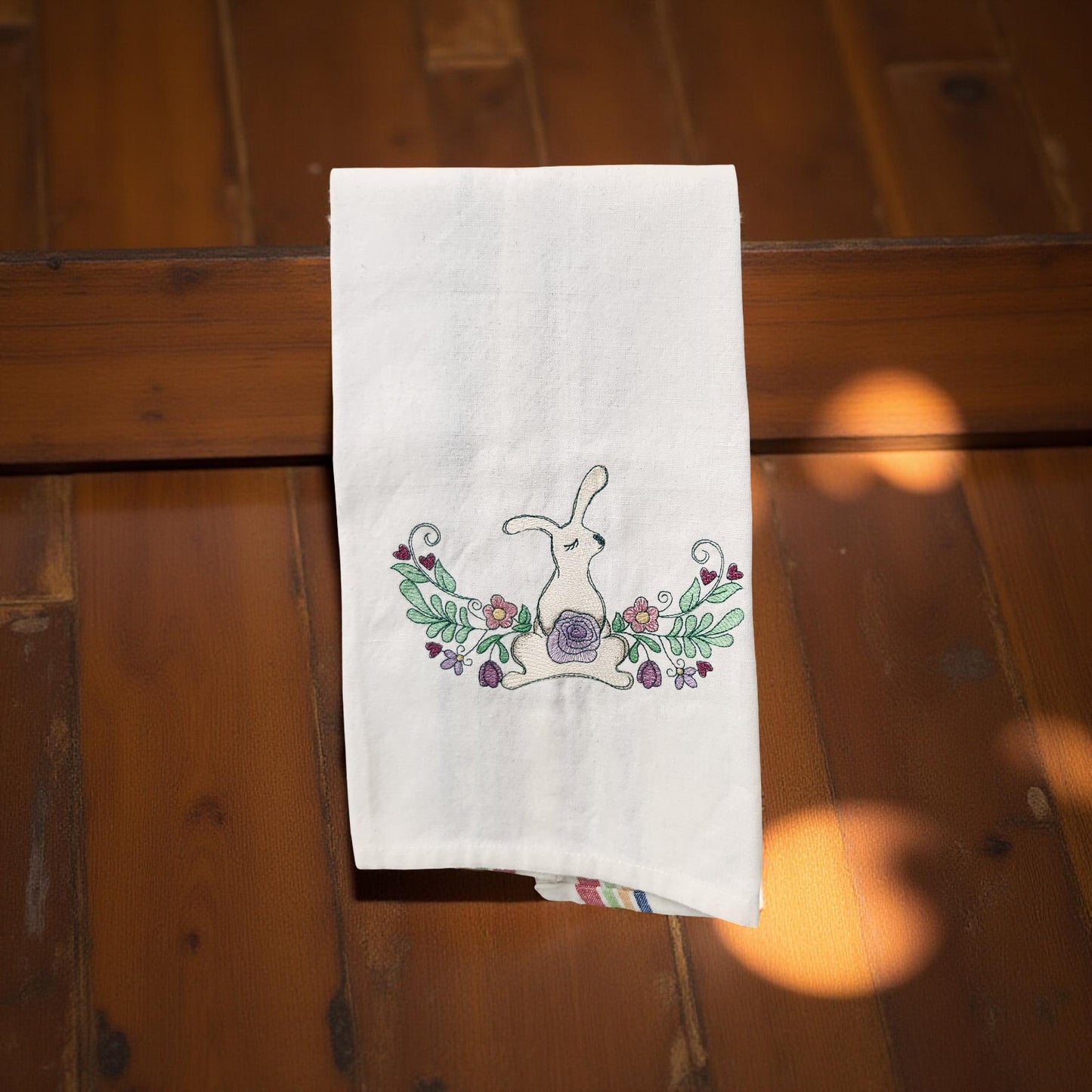 Hand-Crafted Embroidered Easter Hand Towels