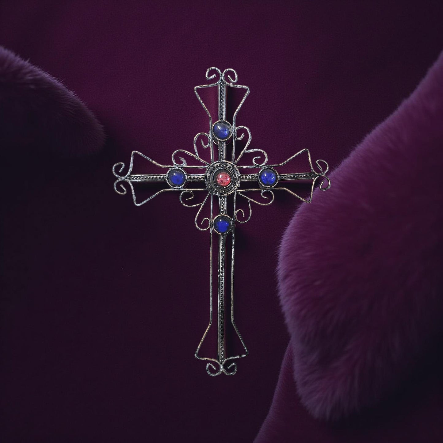 Ornate Silver Wall Hanging Crosses