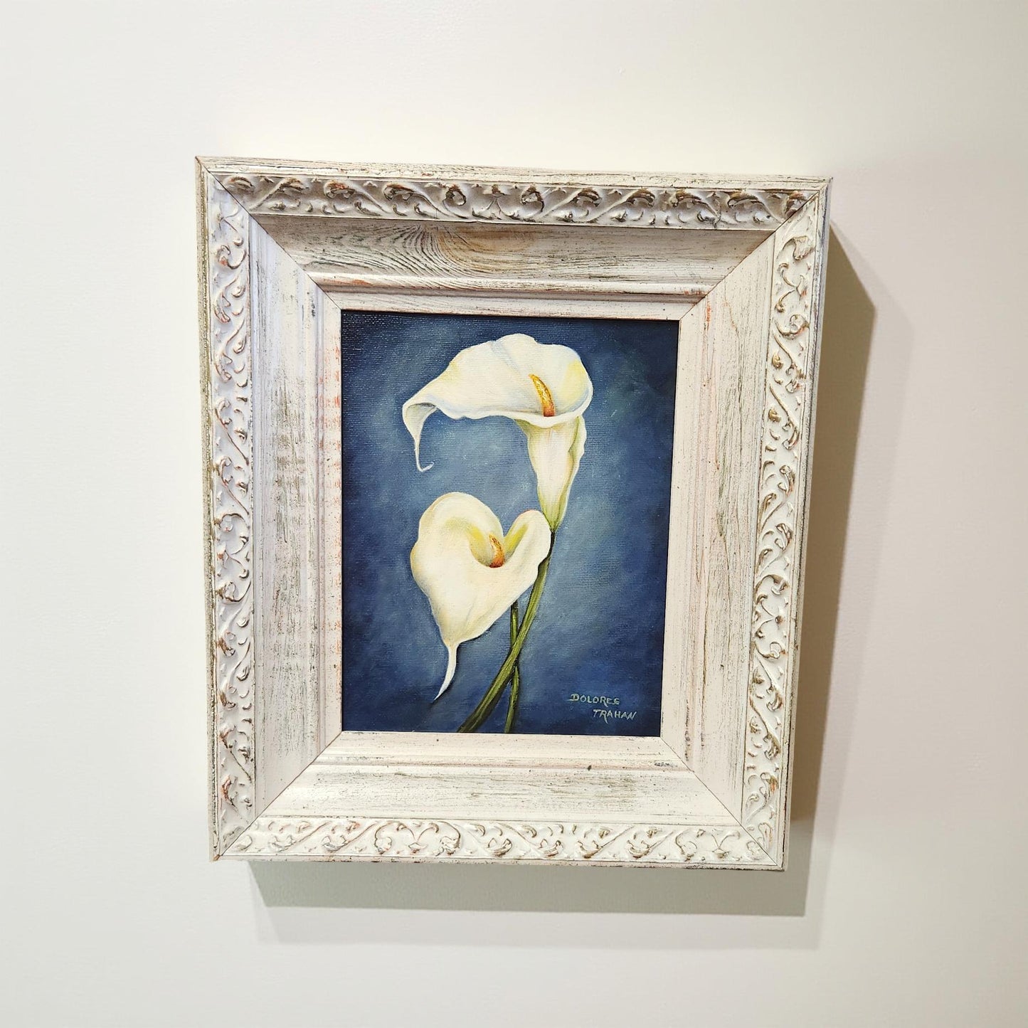 Hand-Painted Lilies by Delores Trahan | Wall Art Decor | Oil Painting